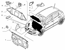 70522-010 BONNET AND ENGINE PADDING AND INSULATION