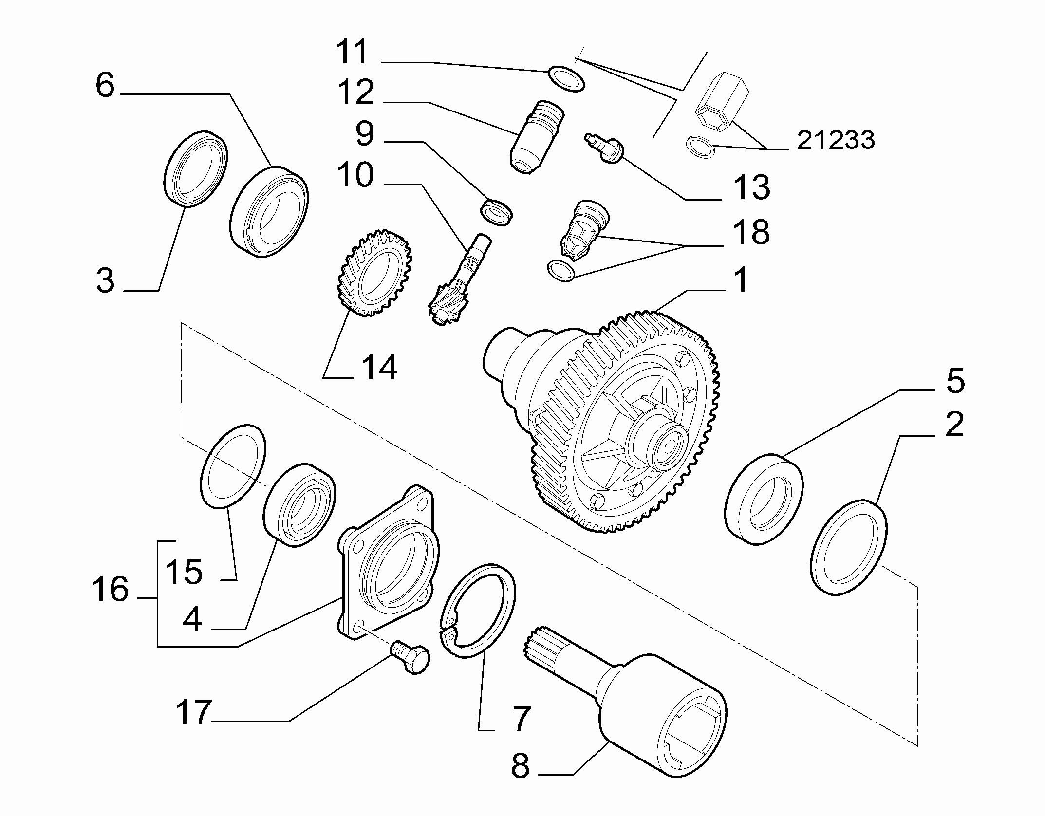 21220-010 GEARING AND HALF CRANKSHAFT