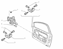 70129-020 FRONT SIDE DOOR HINGE AND SCREW