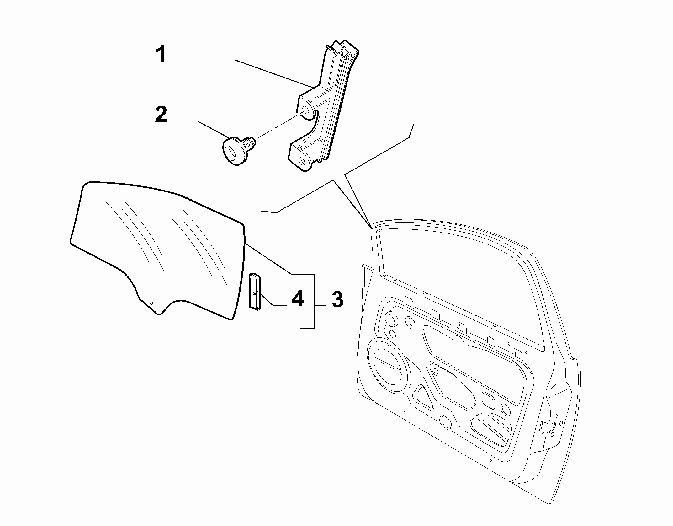 70129-030 FRONT WINDOW AND CHANNEL