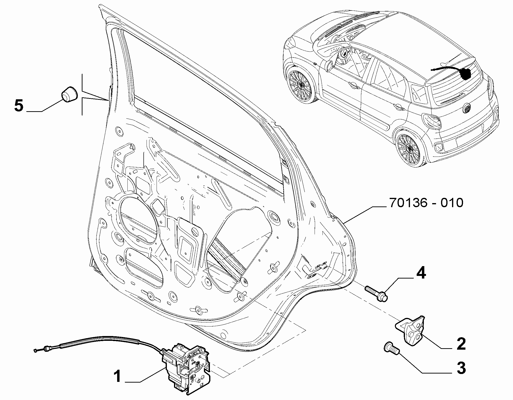 70136-050 REAR DOOR LOCK