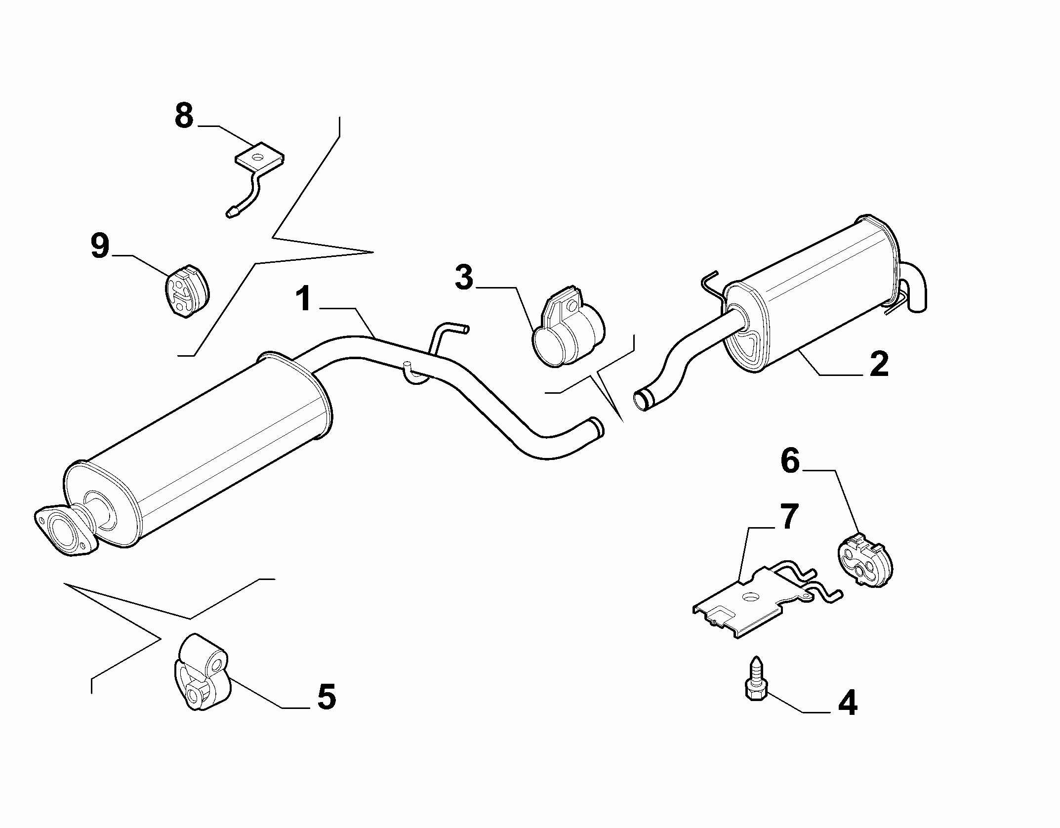 10258-030 REAR AND CENTRAL PIPES