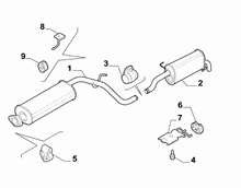 10258-030 REAR AND CENTRAL PIPES