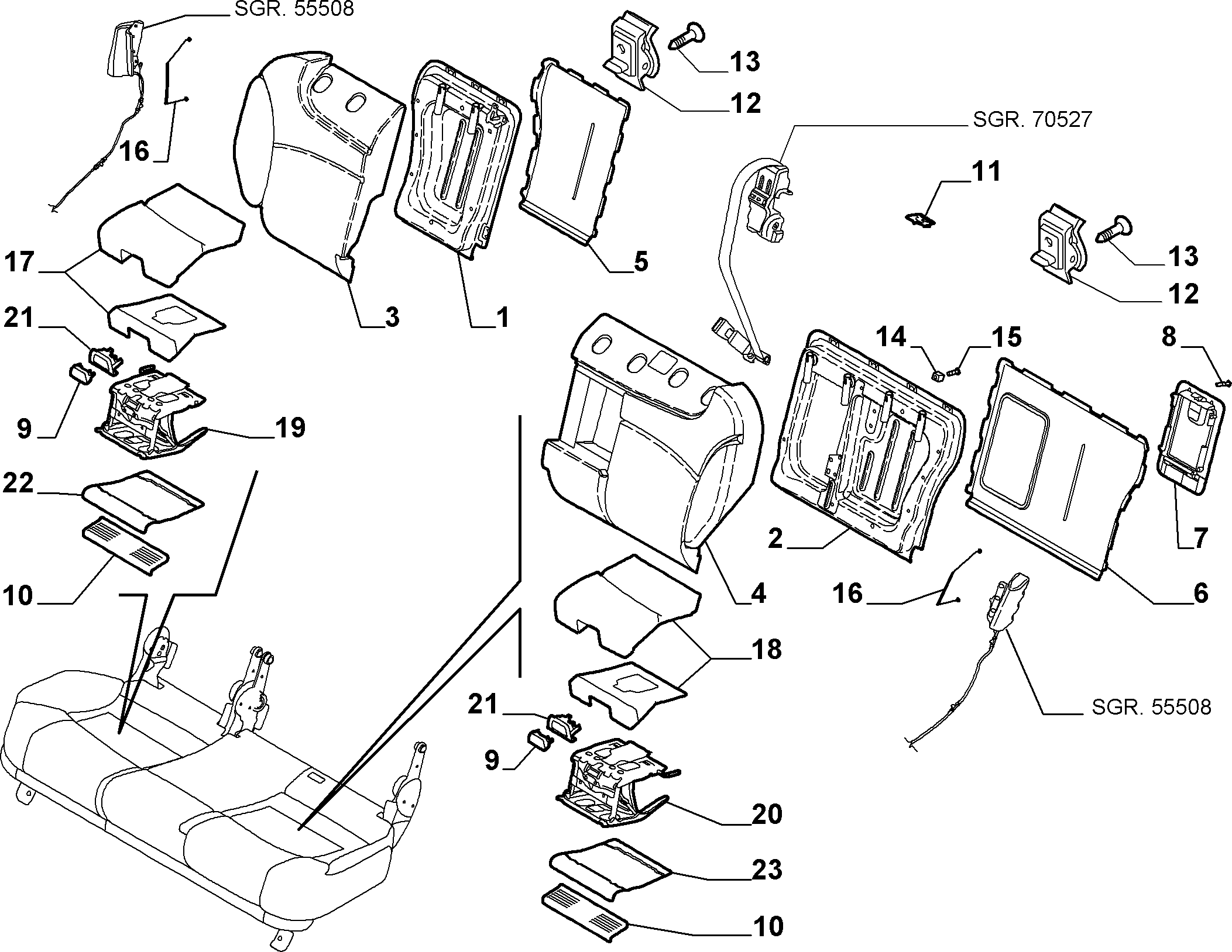 70613/05 REAR SEAT
