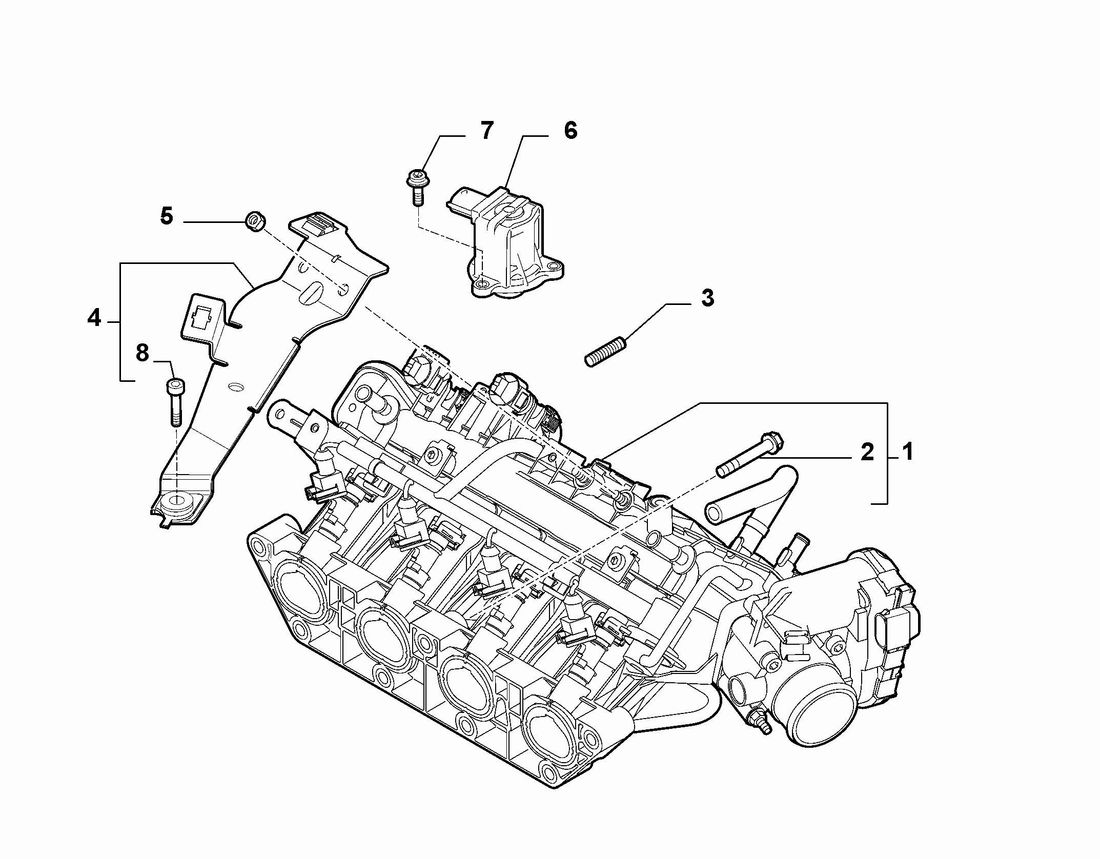 10255-010 INTAKE MANIFOLD AND BUTTERFLY CLIPS