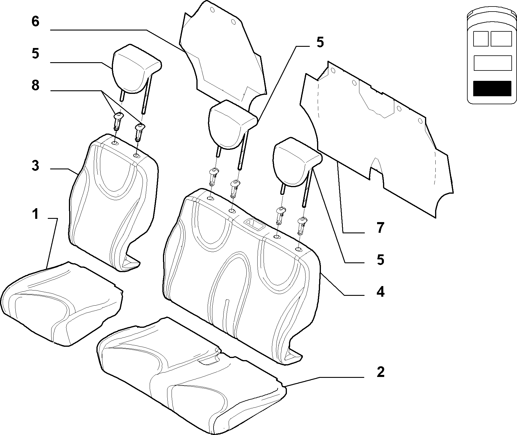 70615/00 REAR SEAT LINING