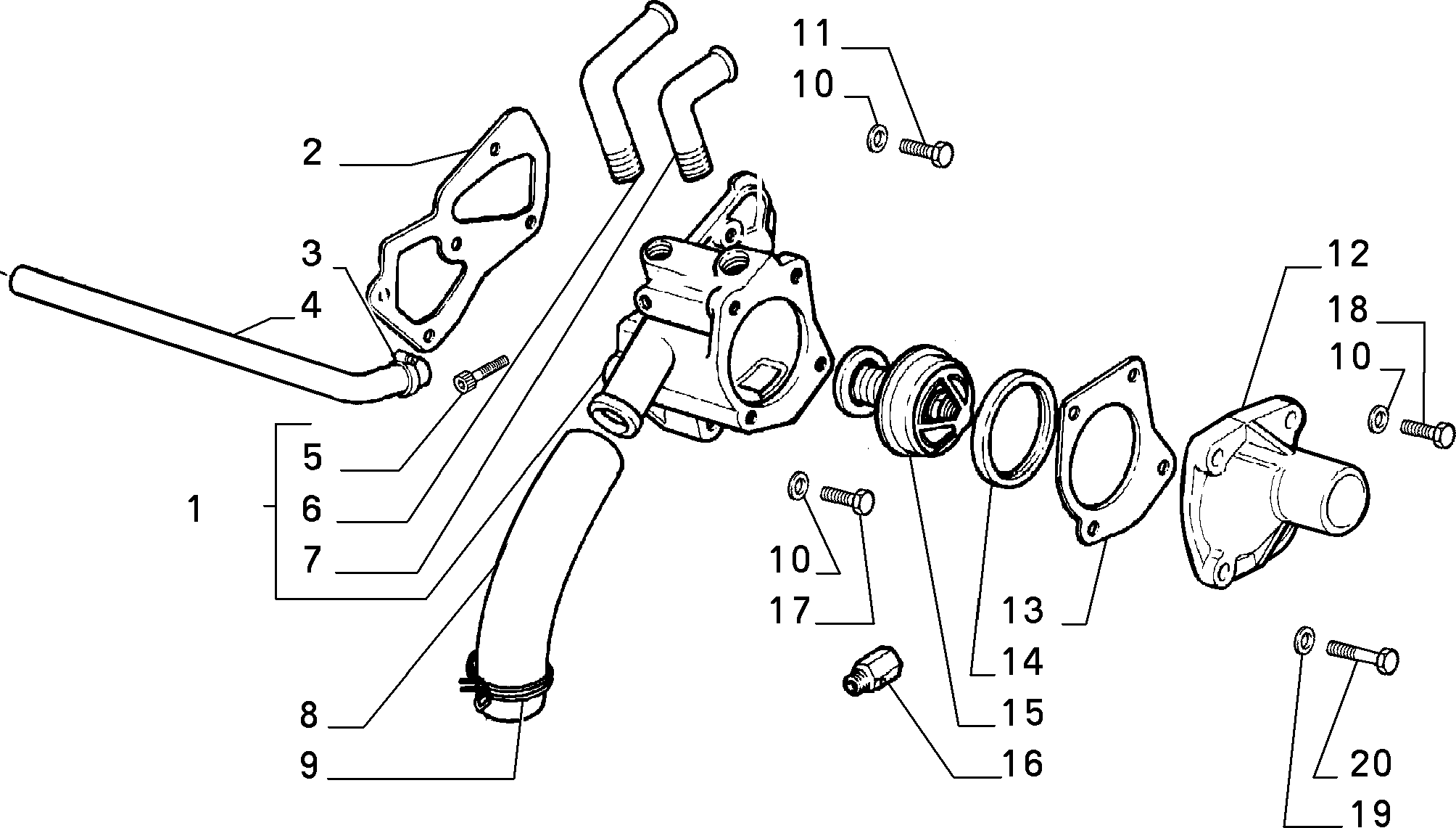 10402/02 ВОДЯНОЙ НАСОС И ТРУБОПРОВОДЫ