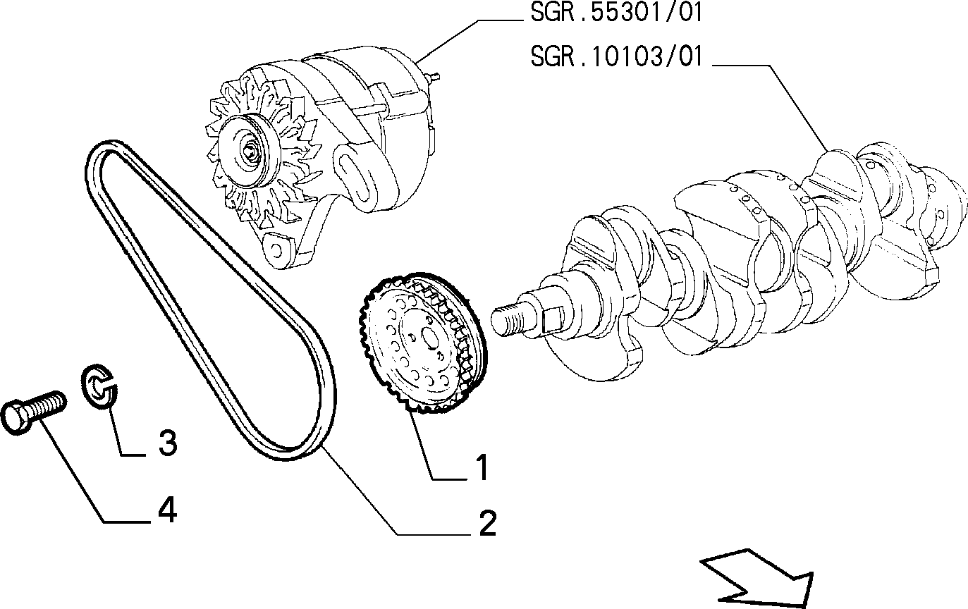10115/01 ПУЛЬТ (РЕМНИ И ШКИВ)