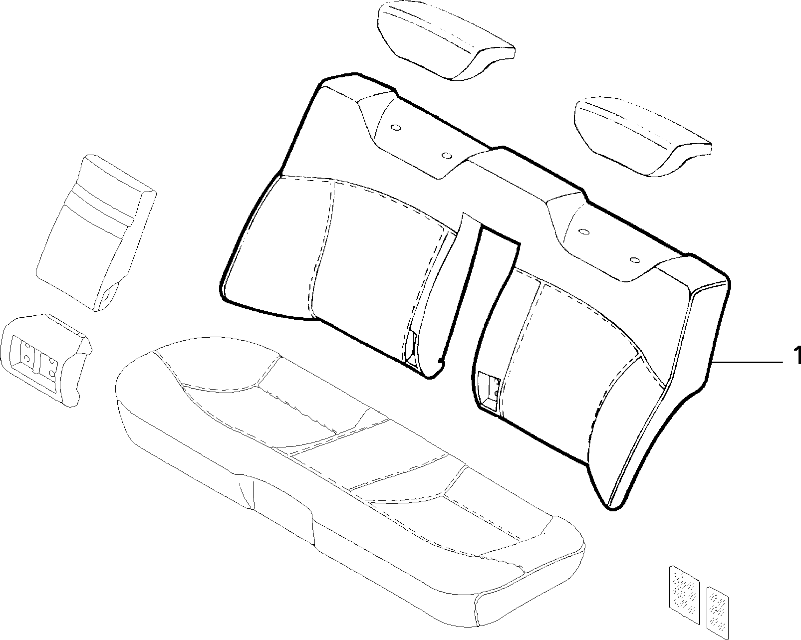 70615/00 REAR SEAT LINING