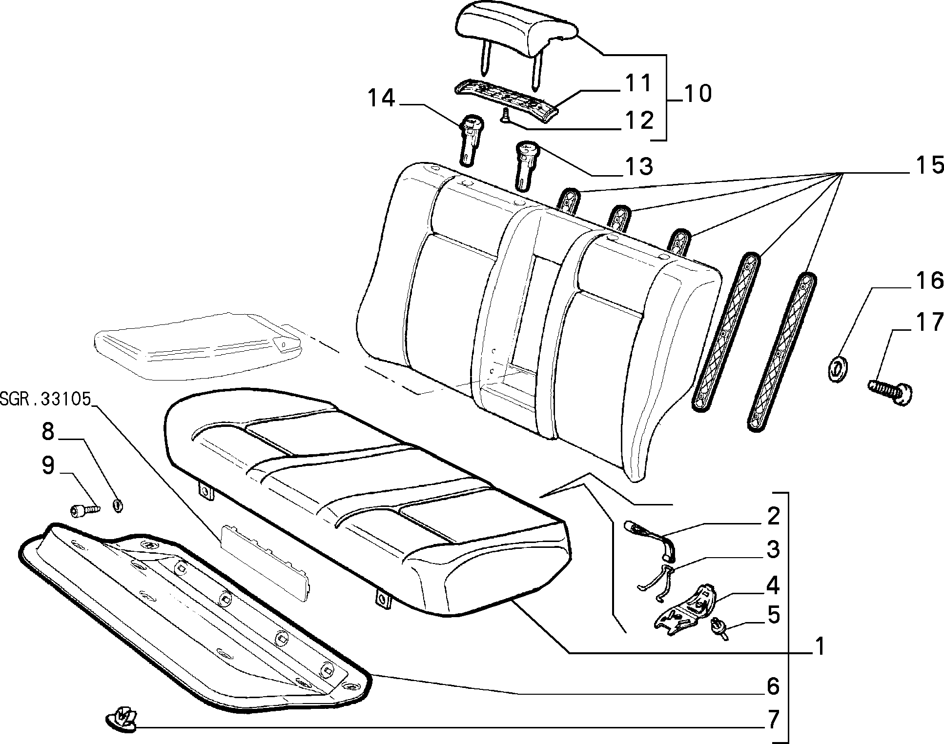 70613/01 REAR SEAT