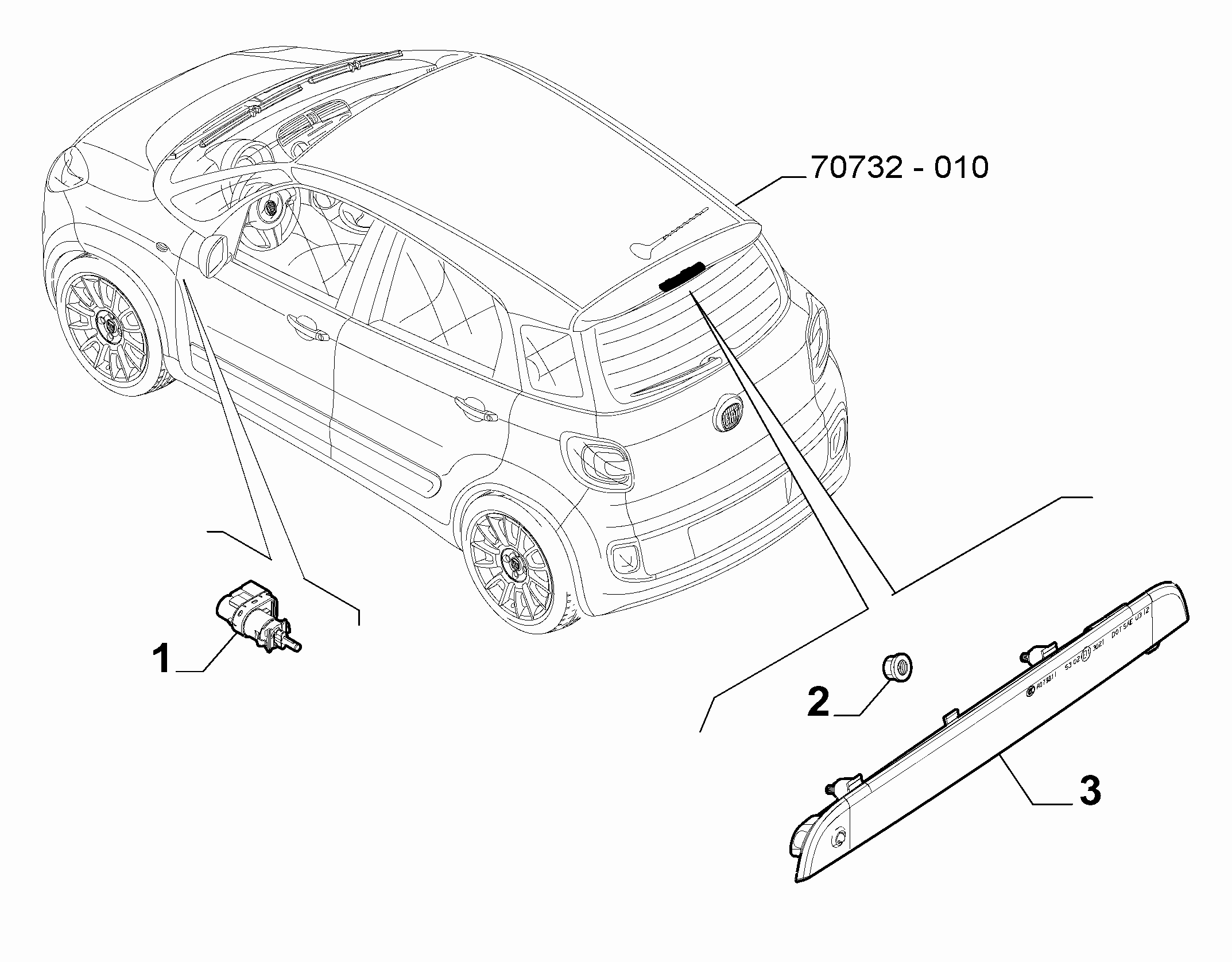 55501-020 REAR WINDOW STOP LIGHT AND SWITCH