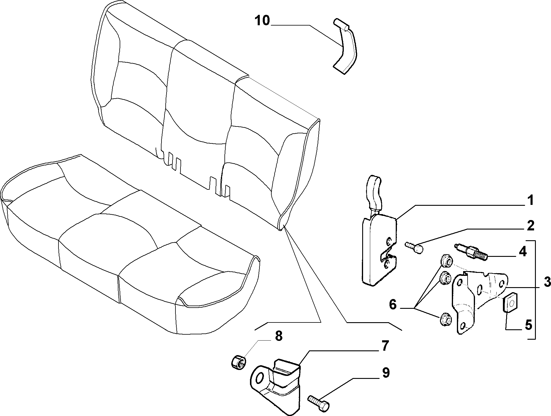 70613/00 REAR SEAT 