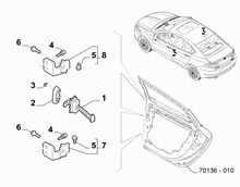 70136-020 REAR DOOR HINGES AND TIE RODS