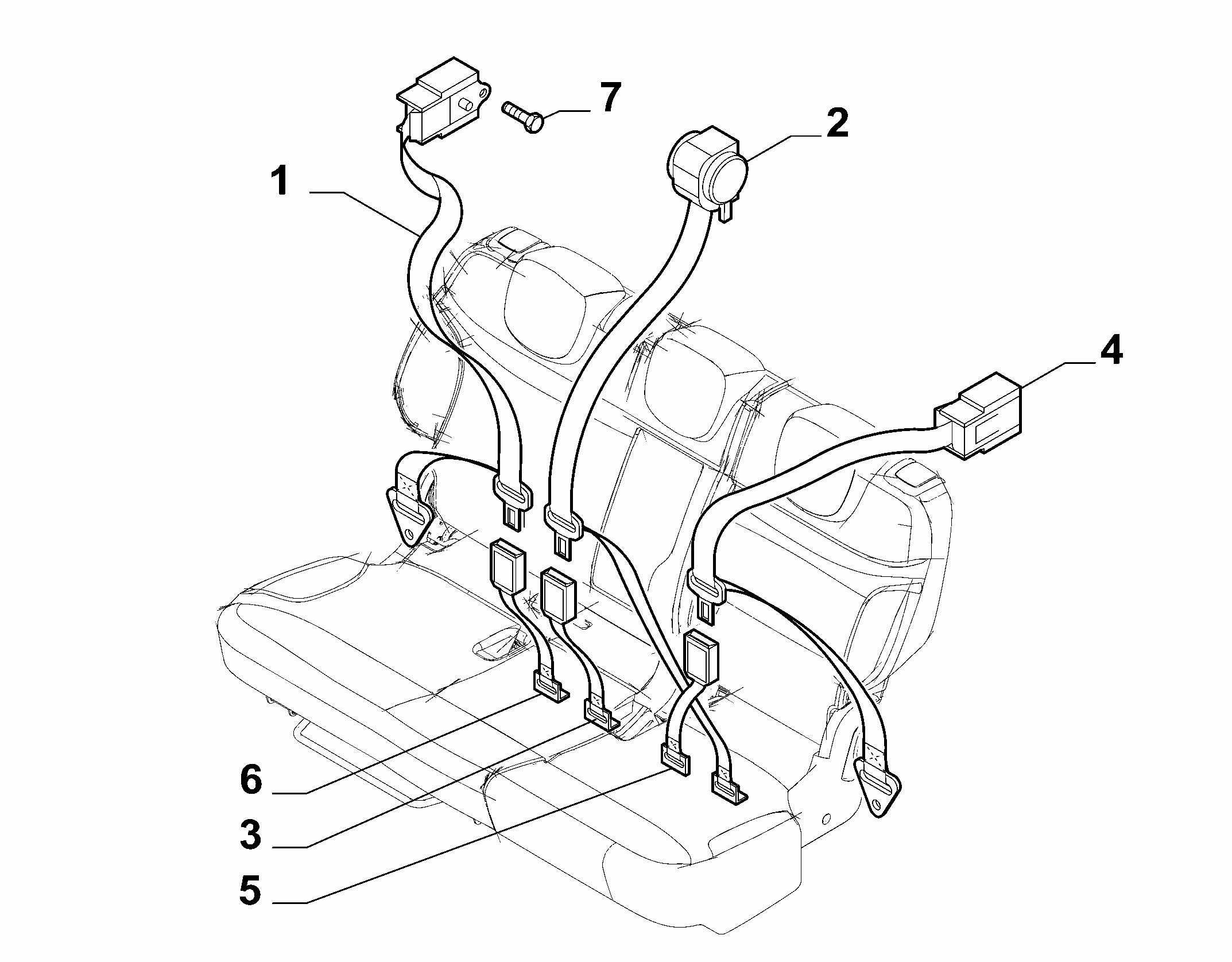 70527-020 REAR SEAT BELTS