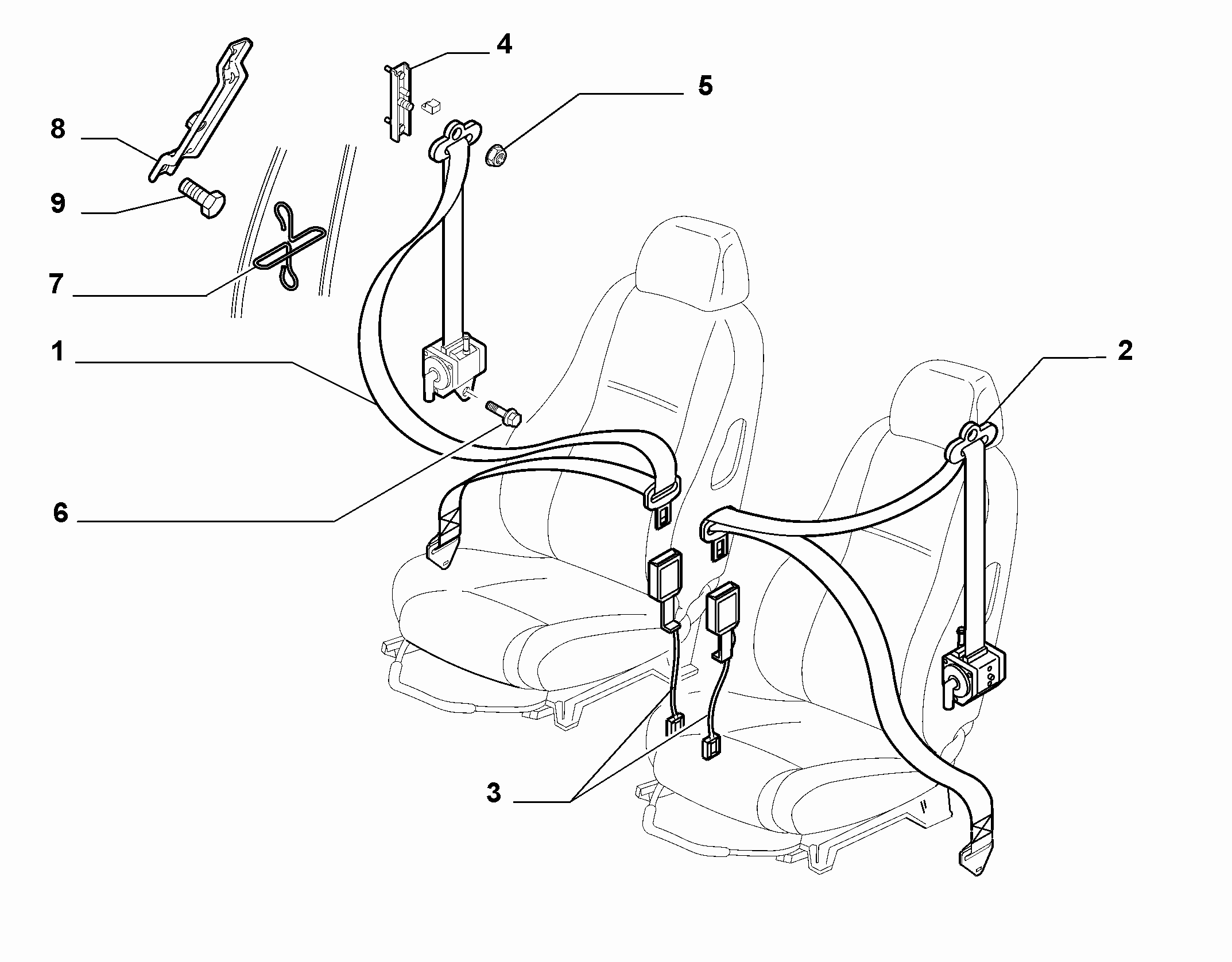 70527-010 FRONT SEAT BELTS