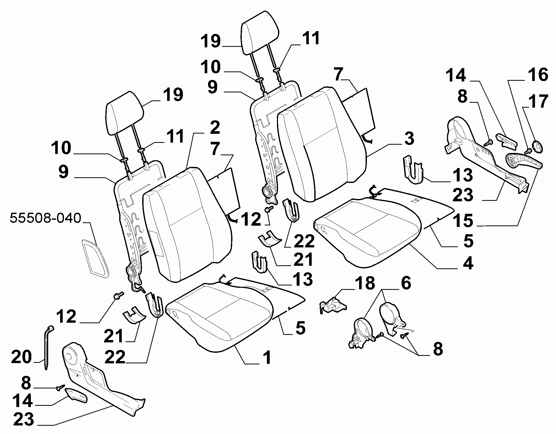 70601-010 FRONT SEAT PADDING