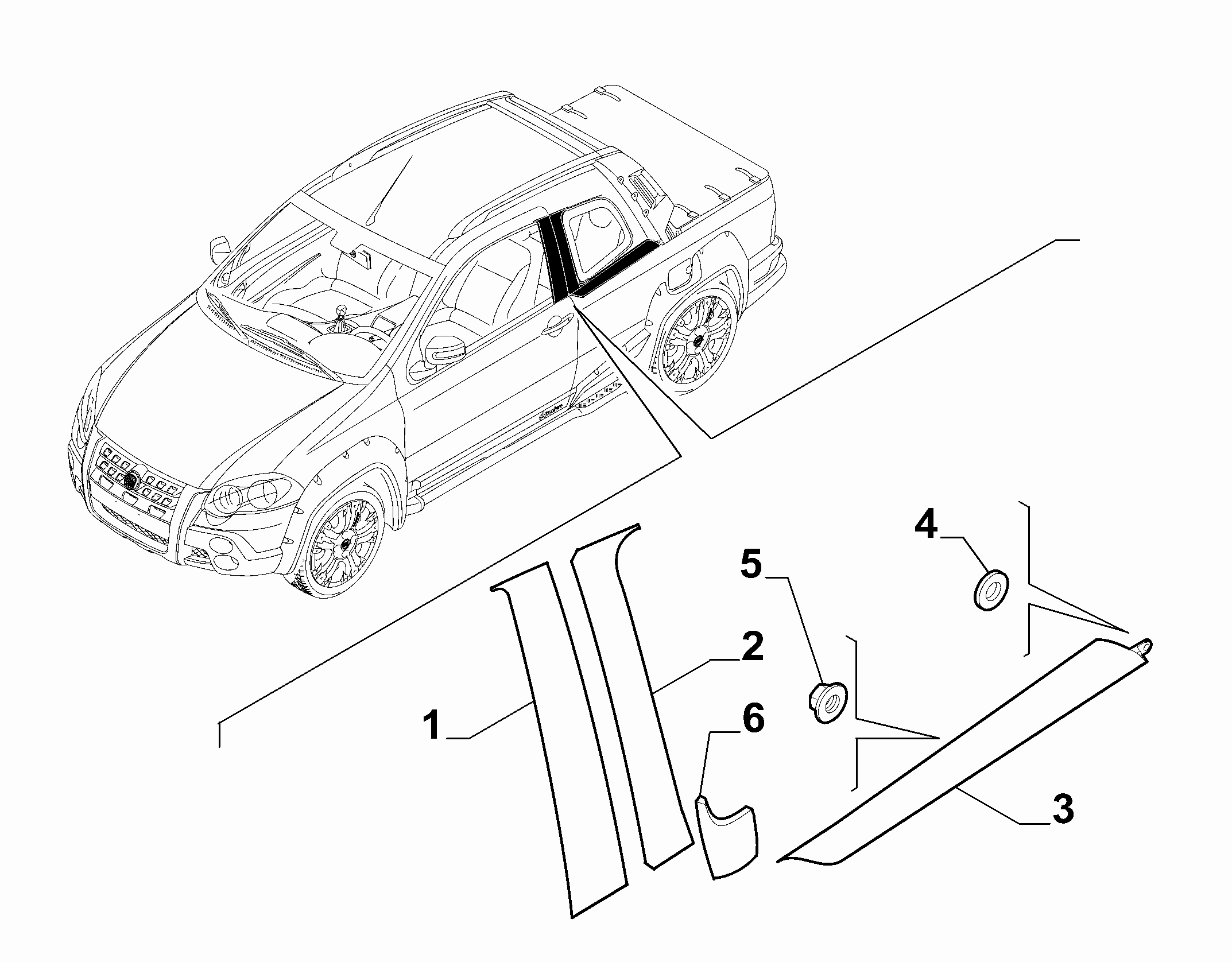 70712-050 OUTER SIDE MOULDINGS, PILLAR AREA