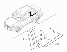 70712-050 OUTER SIDE MOULDINGS, PILLAR AREA