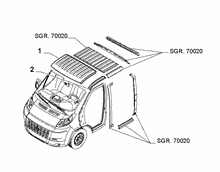 70018-020 ROOF FOR COMMERCIAL VEHICLES