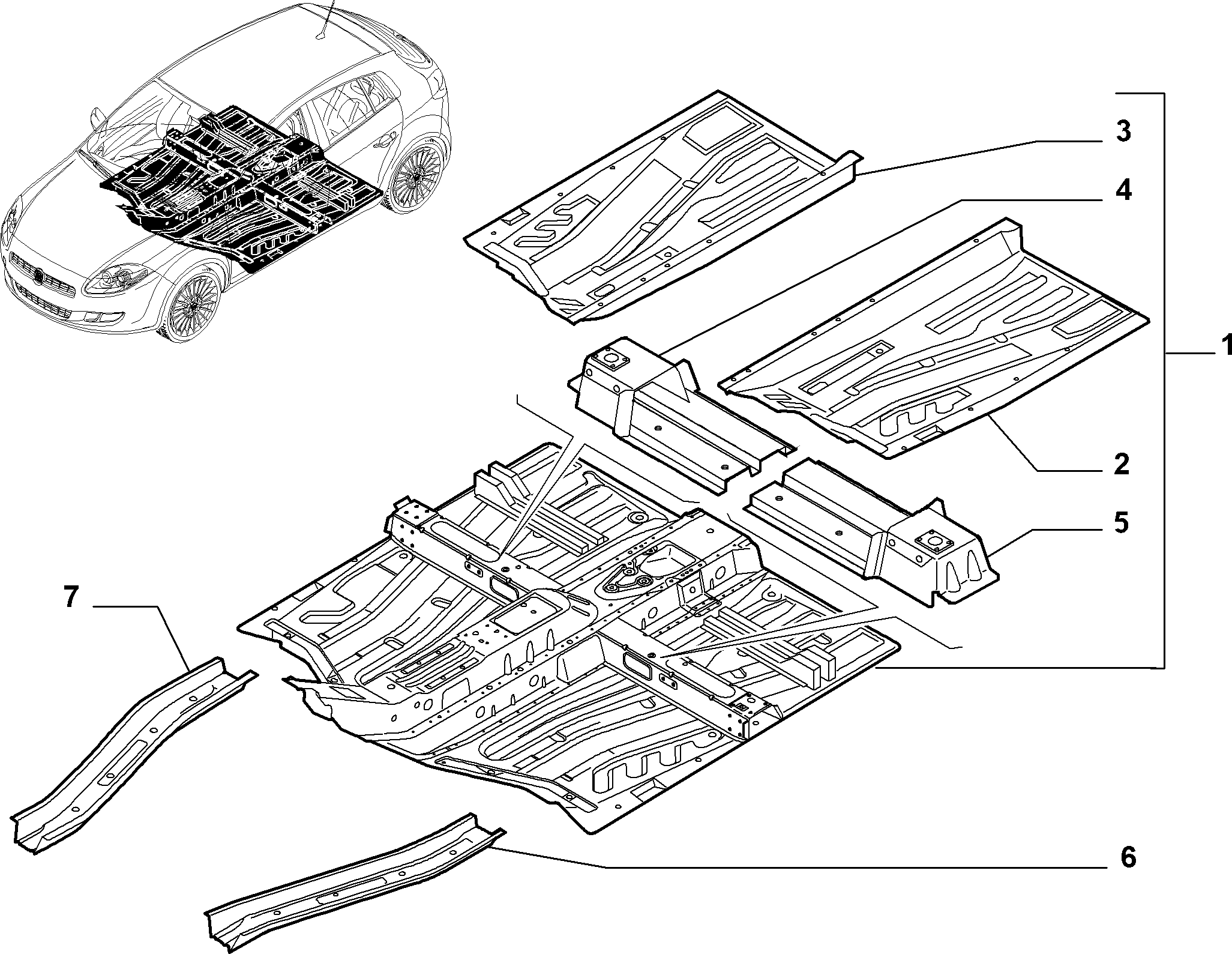 70006-010 CENTRAL FLOOR PANEL