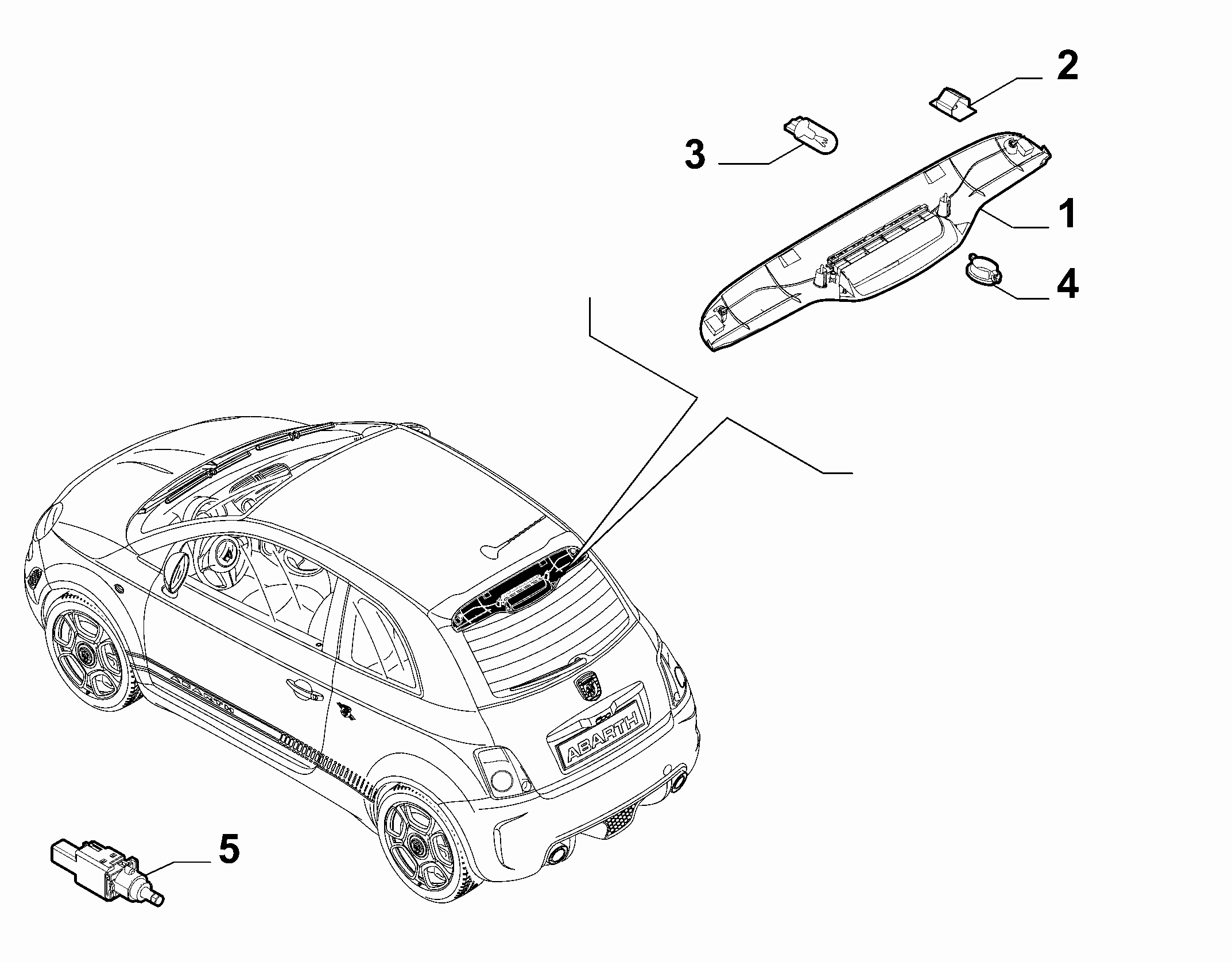 55501-020 REAR WINDOW STOP LIGHT AND SWITCH