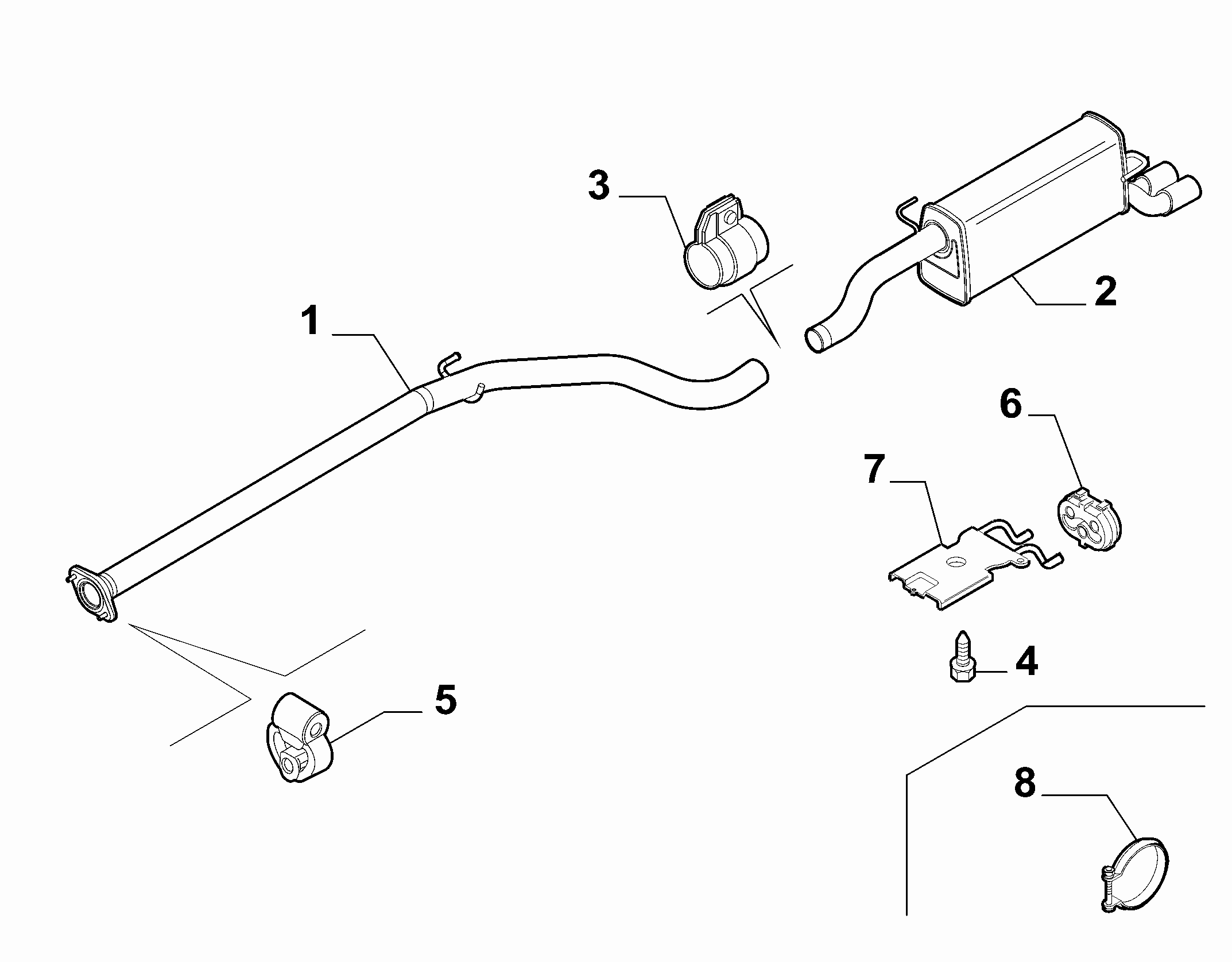 10258-030 REAR AND CENTRAL PIPES