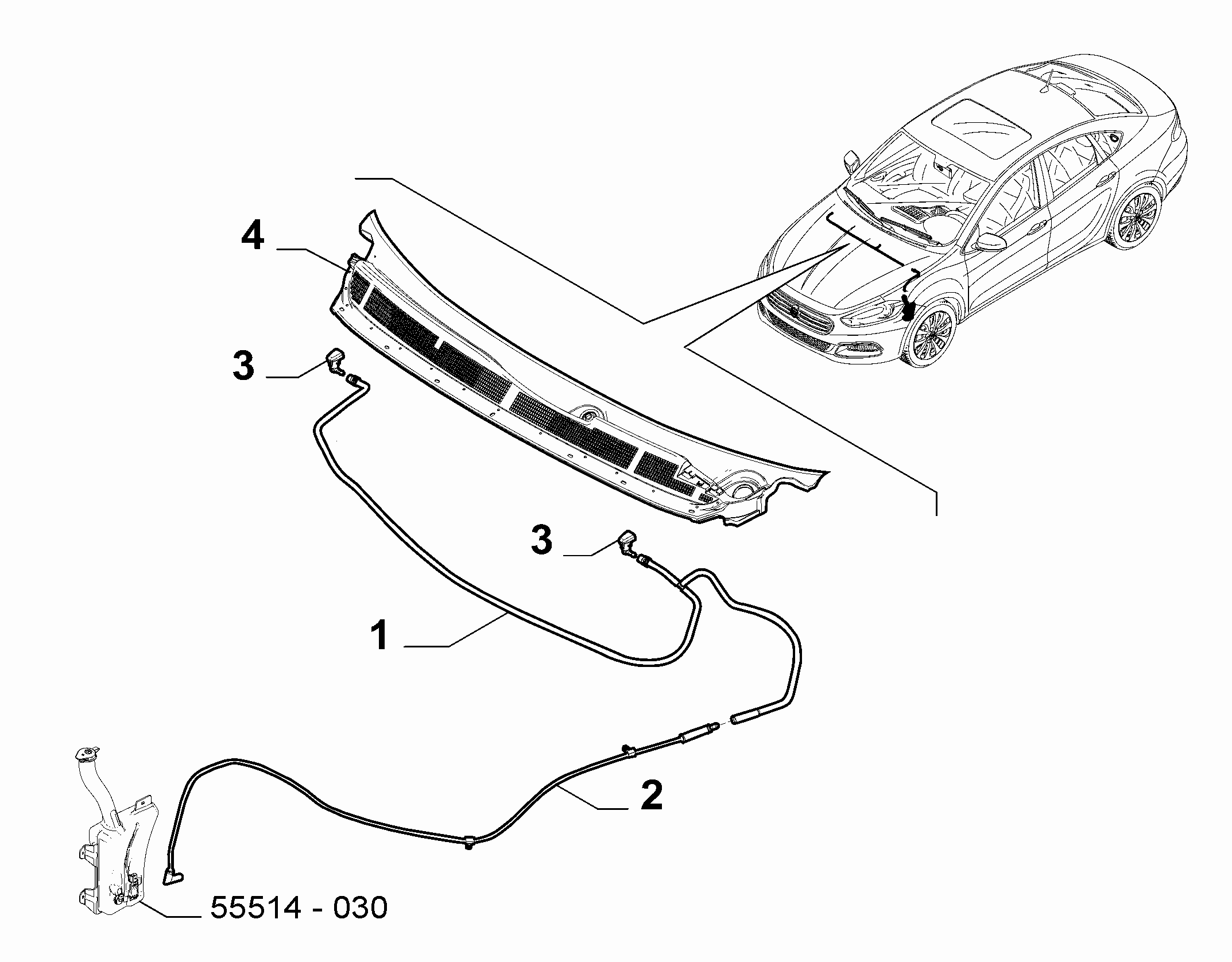 55514-040 FRONT AND REAR WIPER TUBING