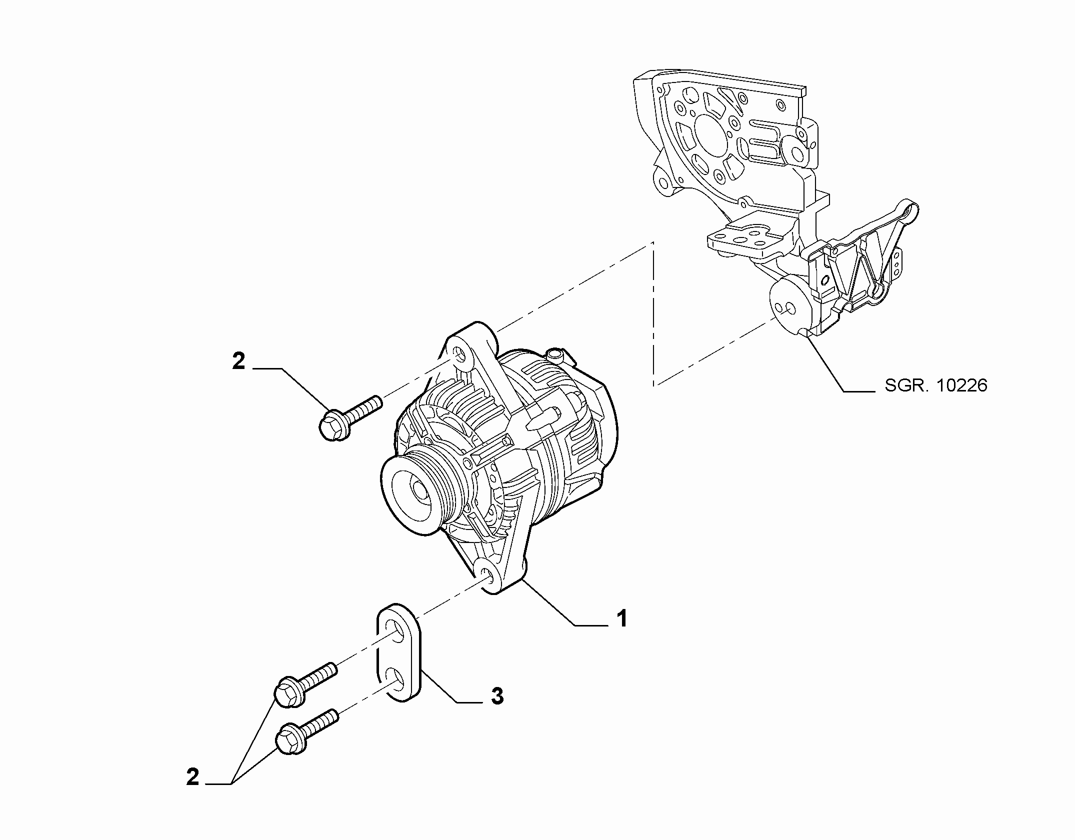 55301-010 ALTERNATOR AND MOUNTING