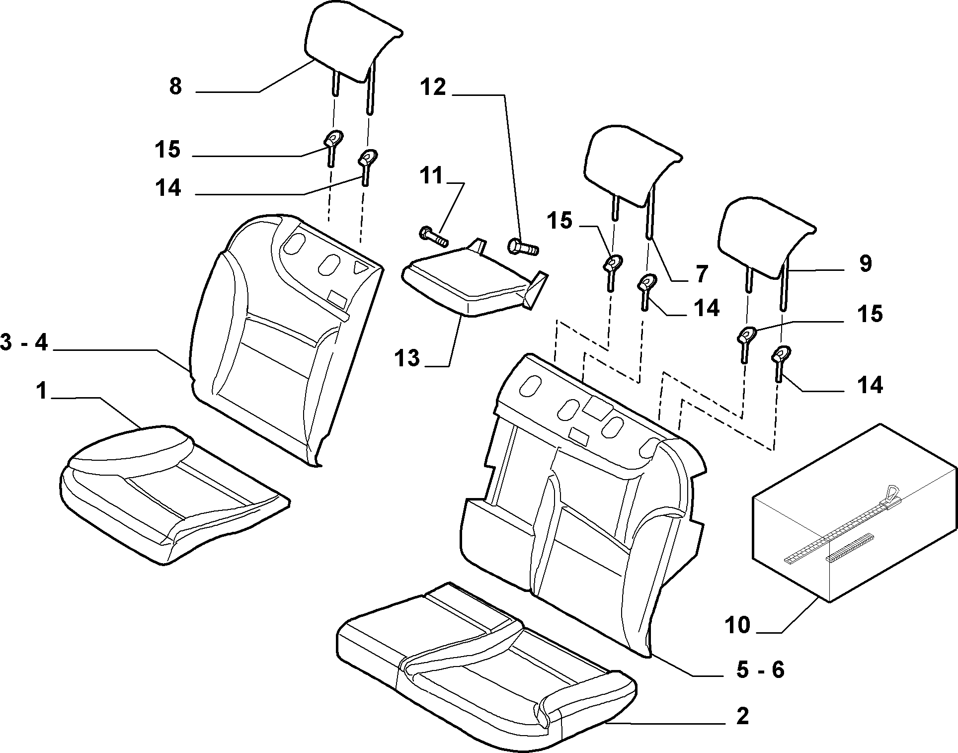 70615/01 REAR SEAT LINING