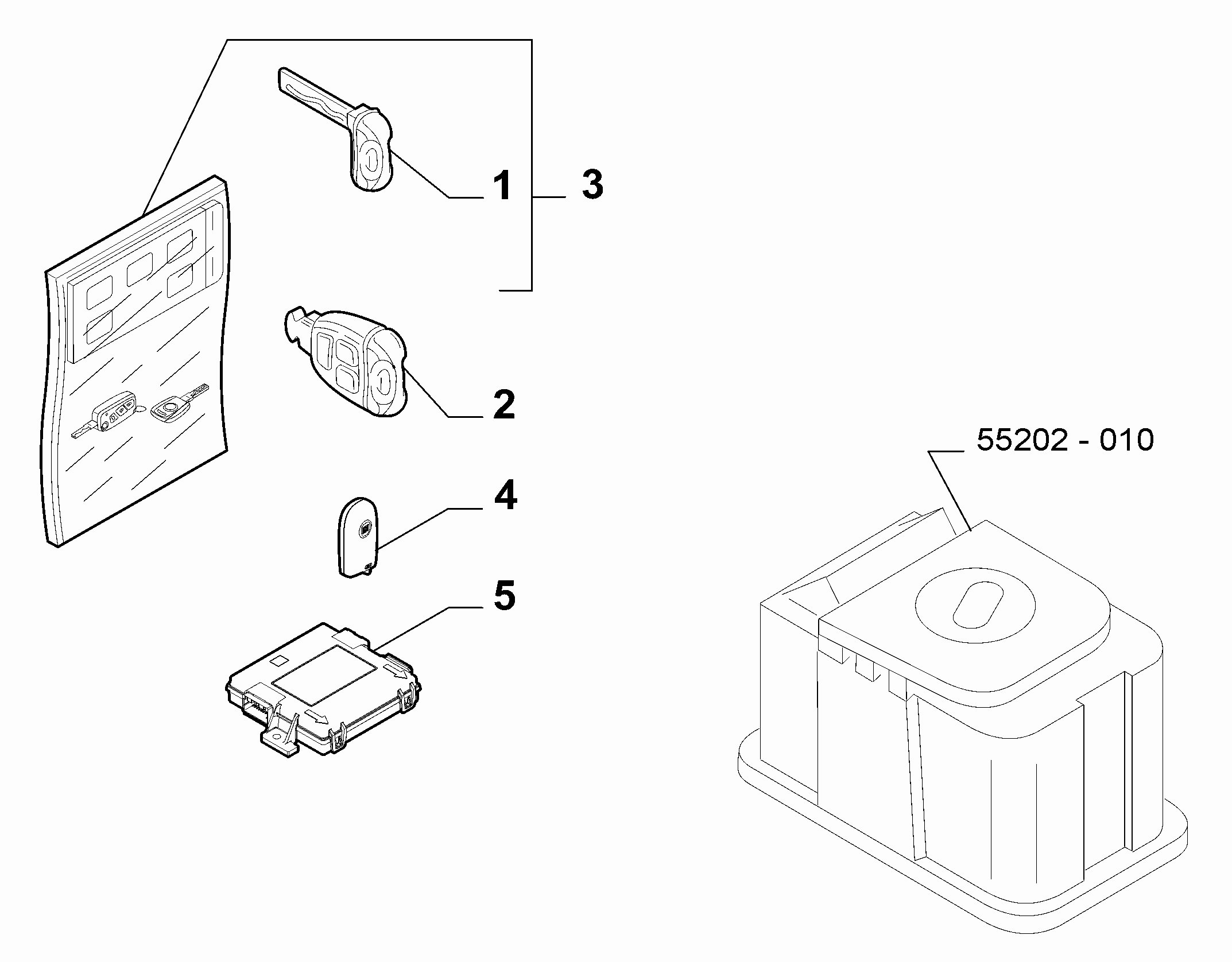 55202-020 KEY KIT AND OPENING SYSTEM