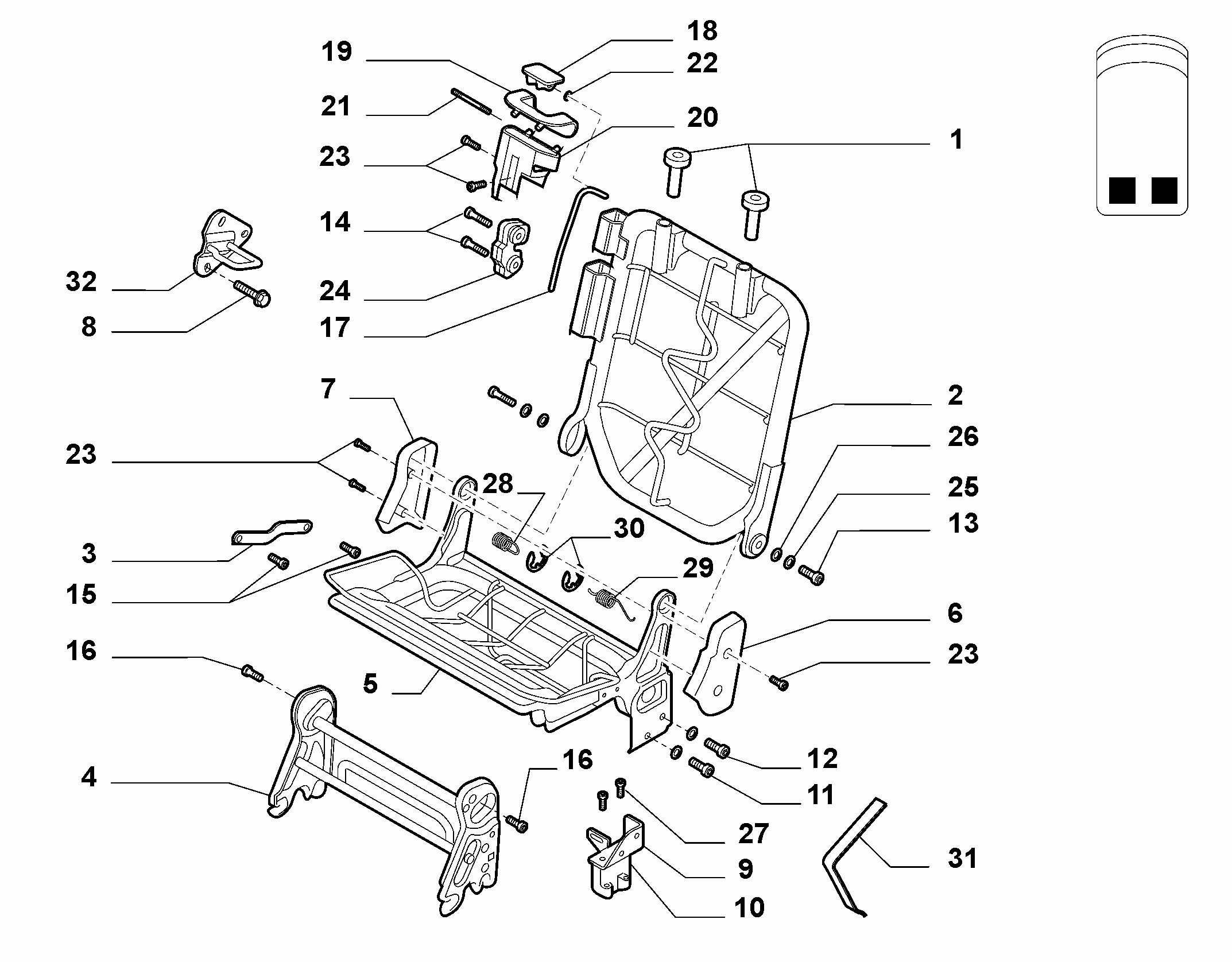 70613/00 REAR SEAT 