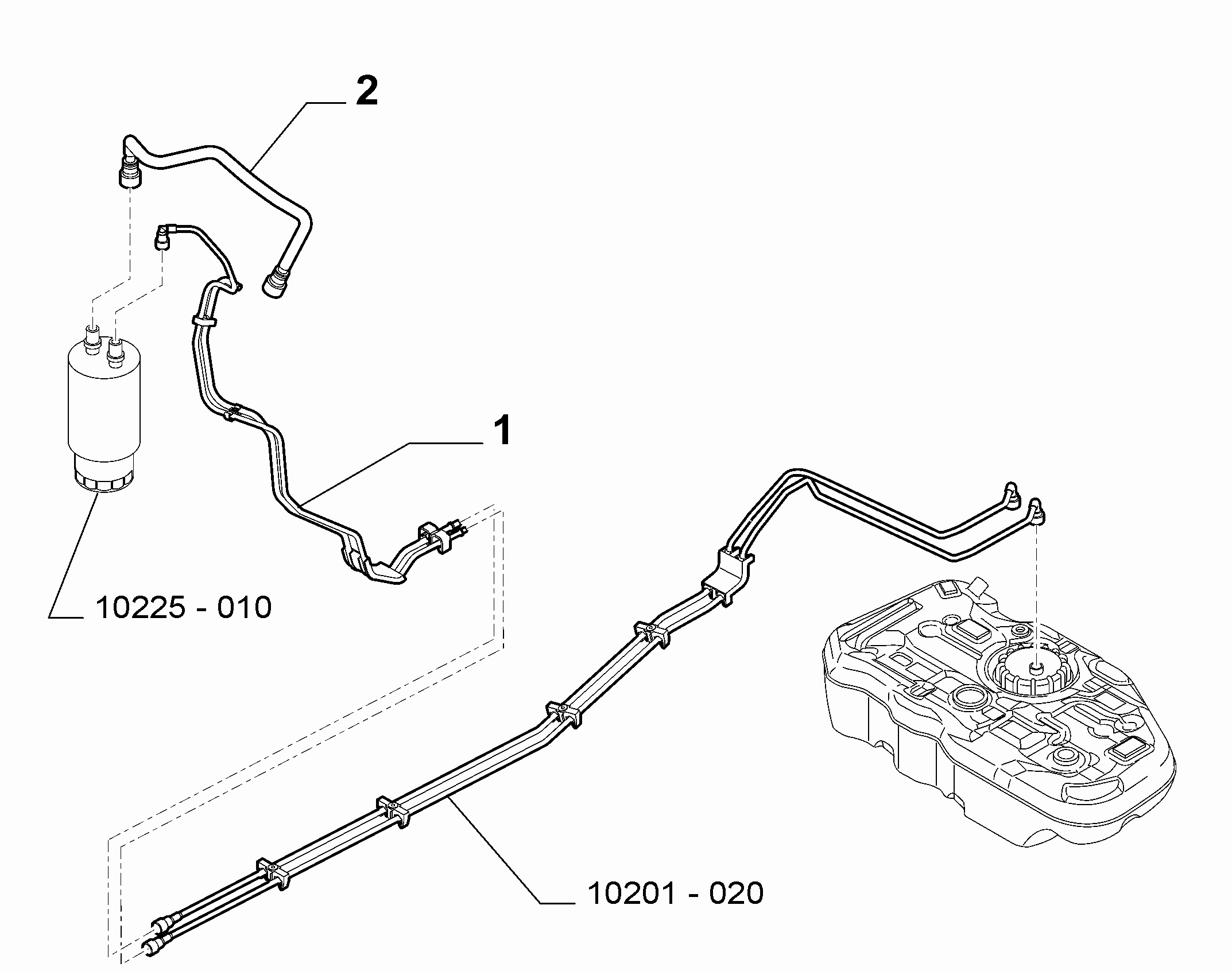 10201-030 ENGINE WELL FUEL PIPES
