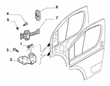 70129-020 FRONT SIDE DOOR HINGE AND SCREW