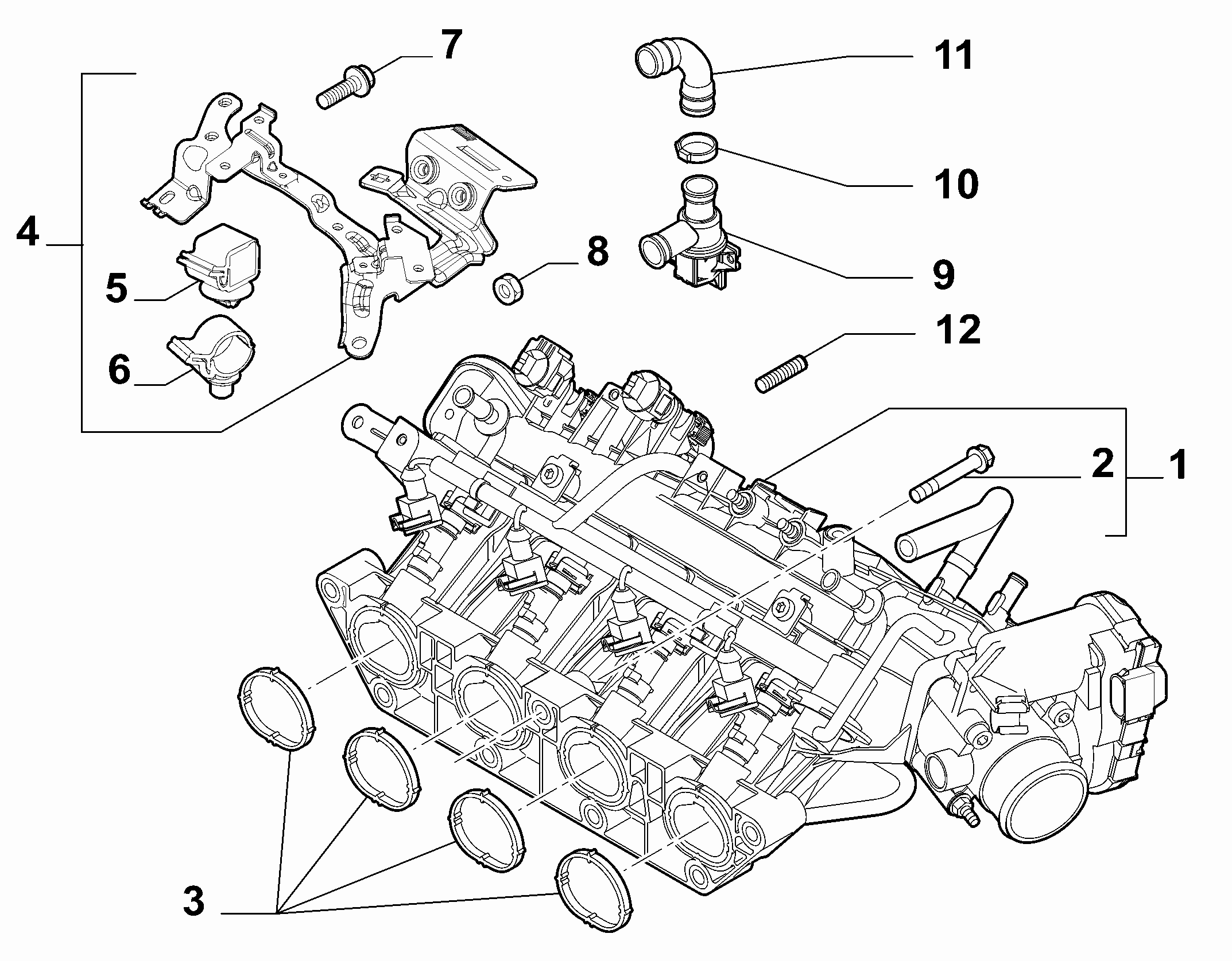 10255-010 INTAKE MANIFOLD AND BUTTERFLY CLIPS
