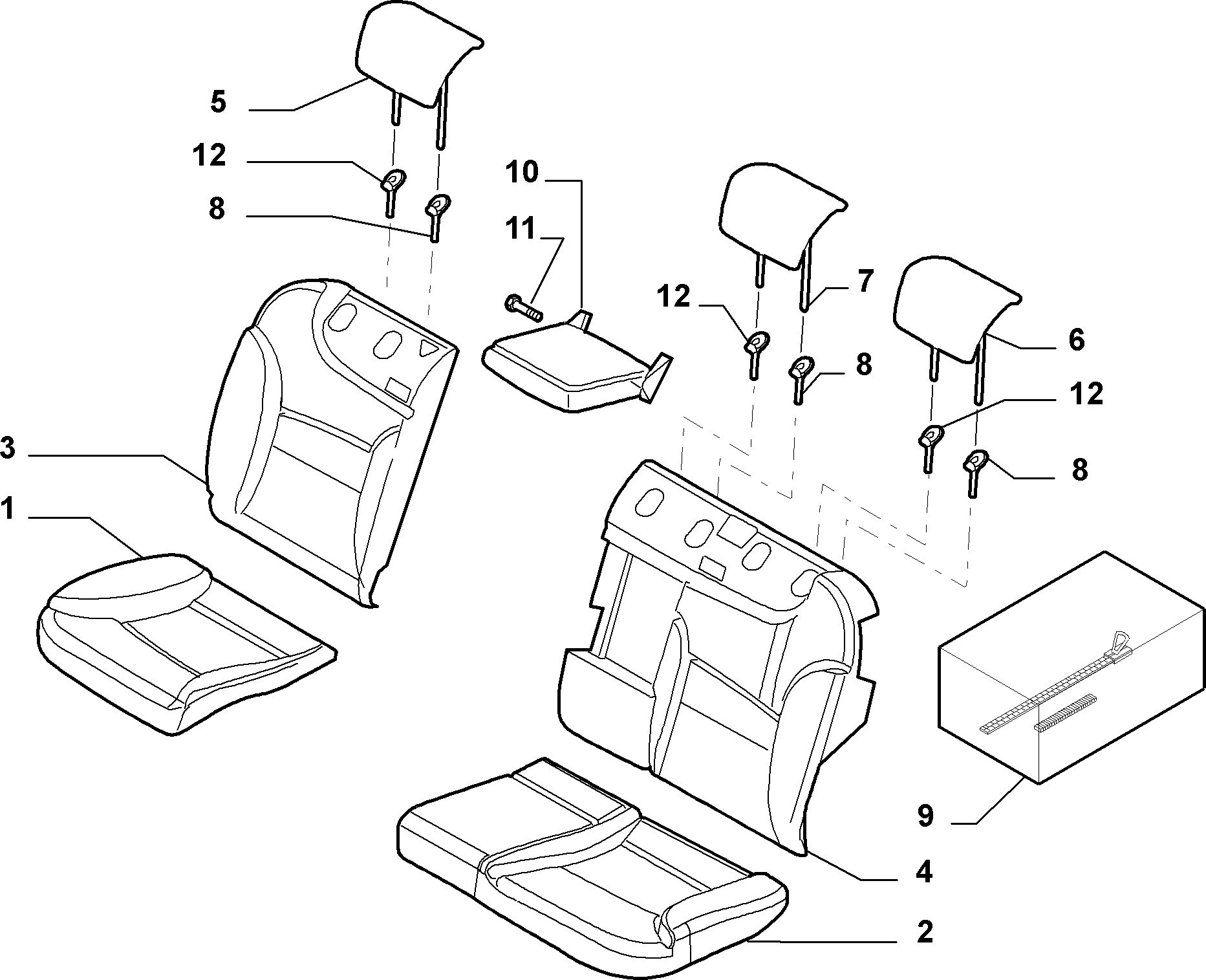 70615/17 REAR SEAT LINING