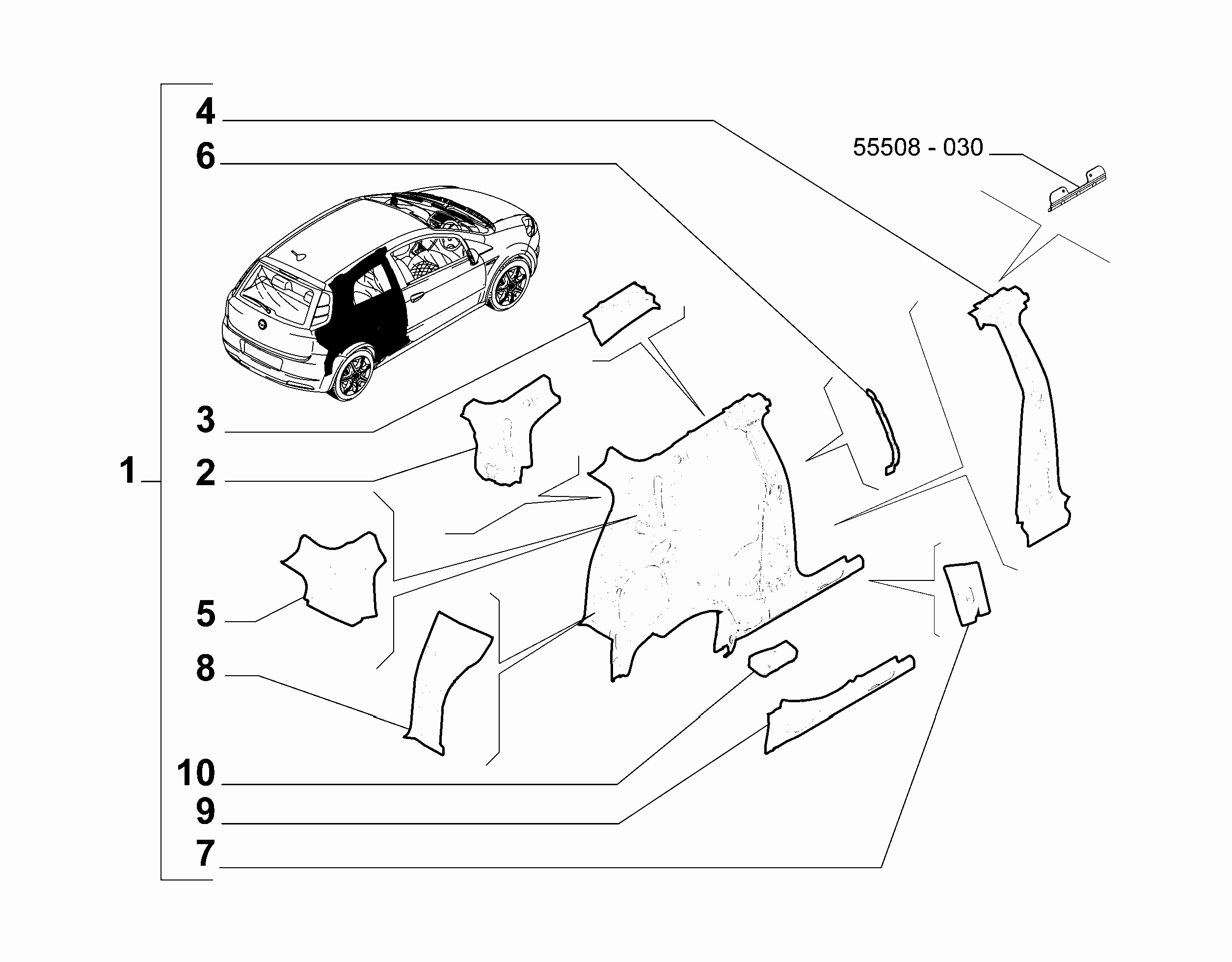 70004-010 REAR SIDE FRAME STRUCTURE
