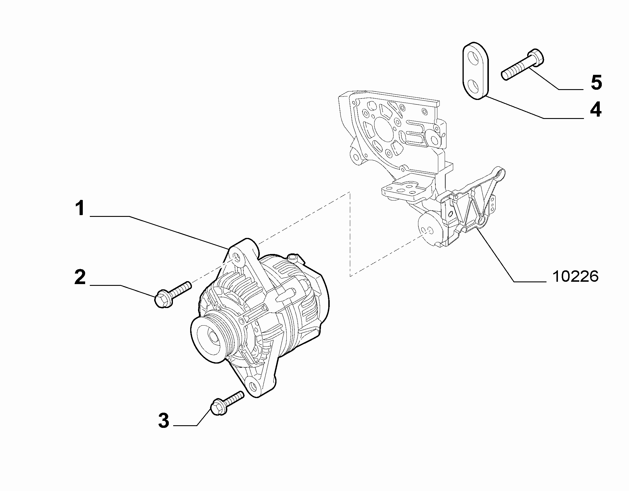 55301-010 ALTERNATOR AND MOUNTING