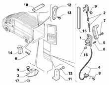 70148-025 REAR DOOR KEYLOCKS AND HANDLES FOR COMMERCIAL VEHICLES