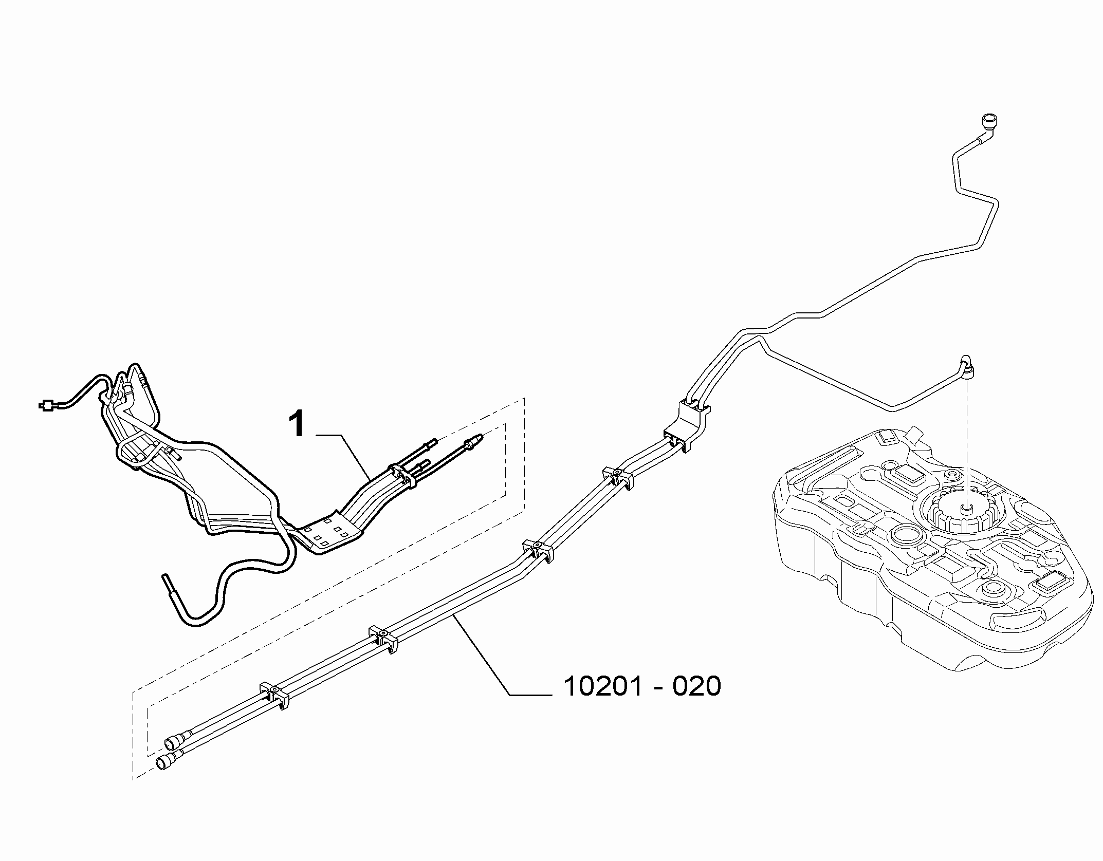10201-030 ENGINE WELL FUEL PIPES