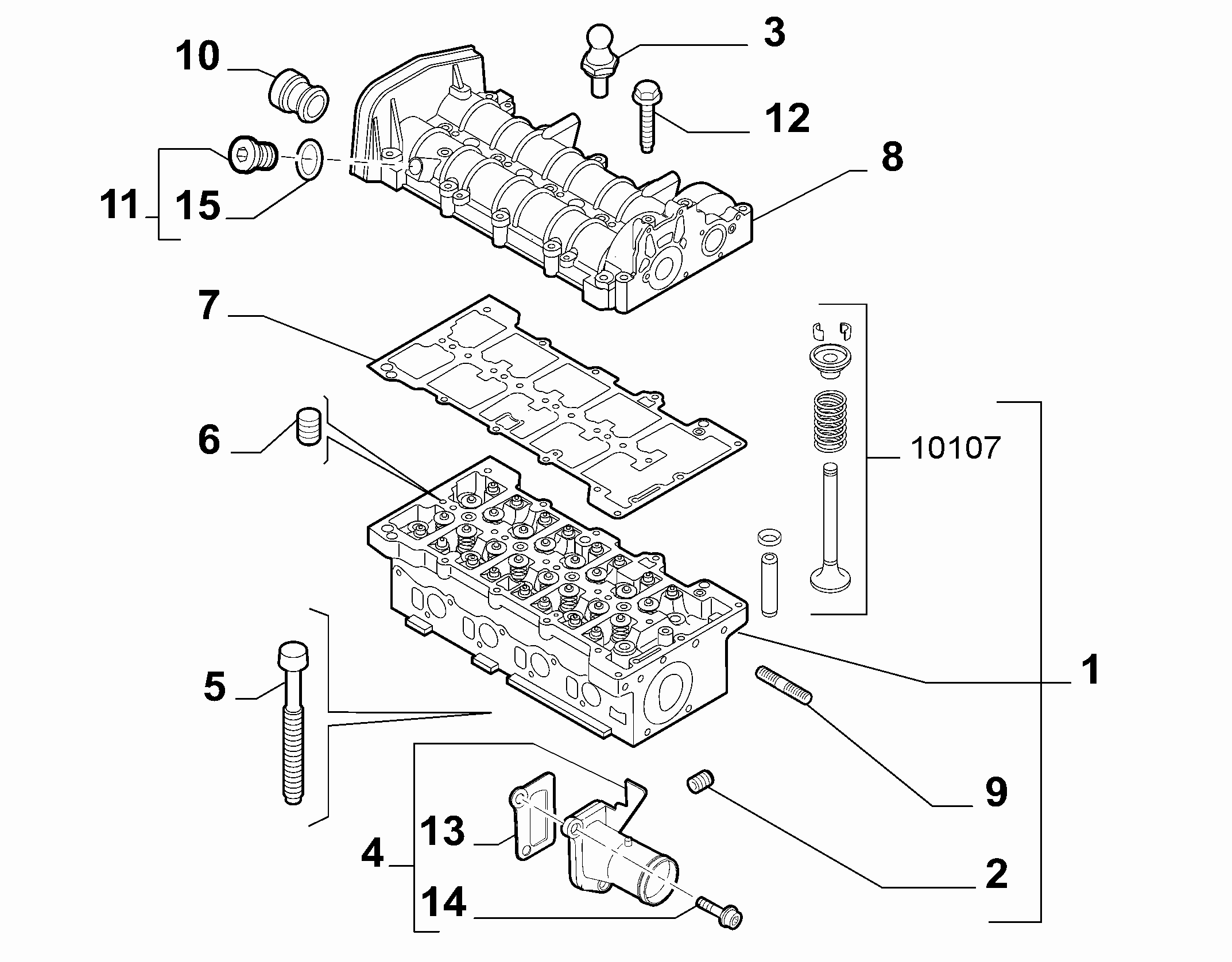 10101-030 CYLINDER HEAD AND GASKET COVERS