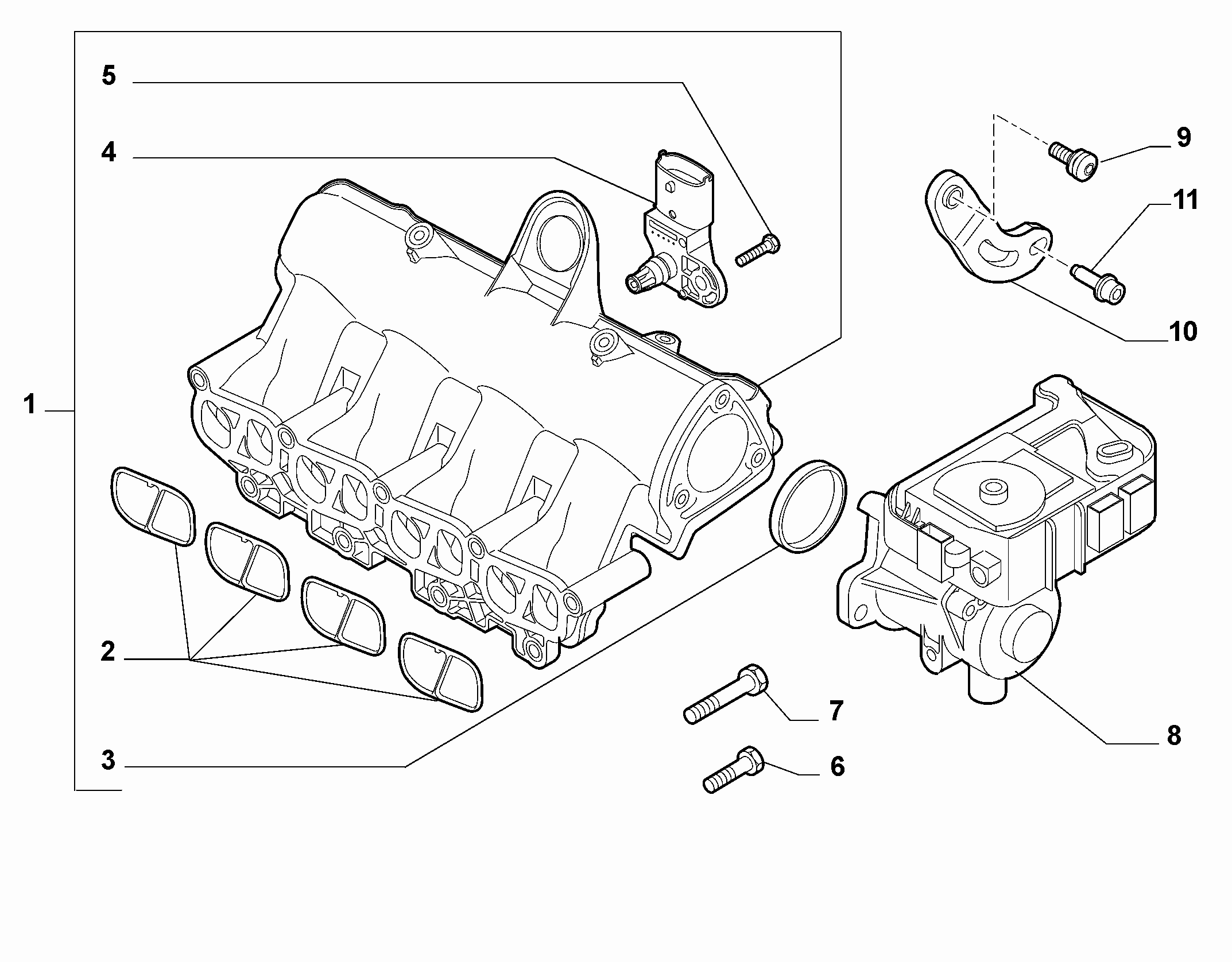 10255-010 INTAKE MANIFOLD AND BUTTERFLY CLIPS