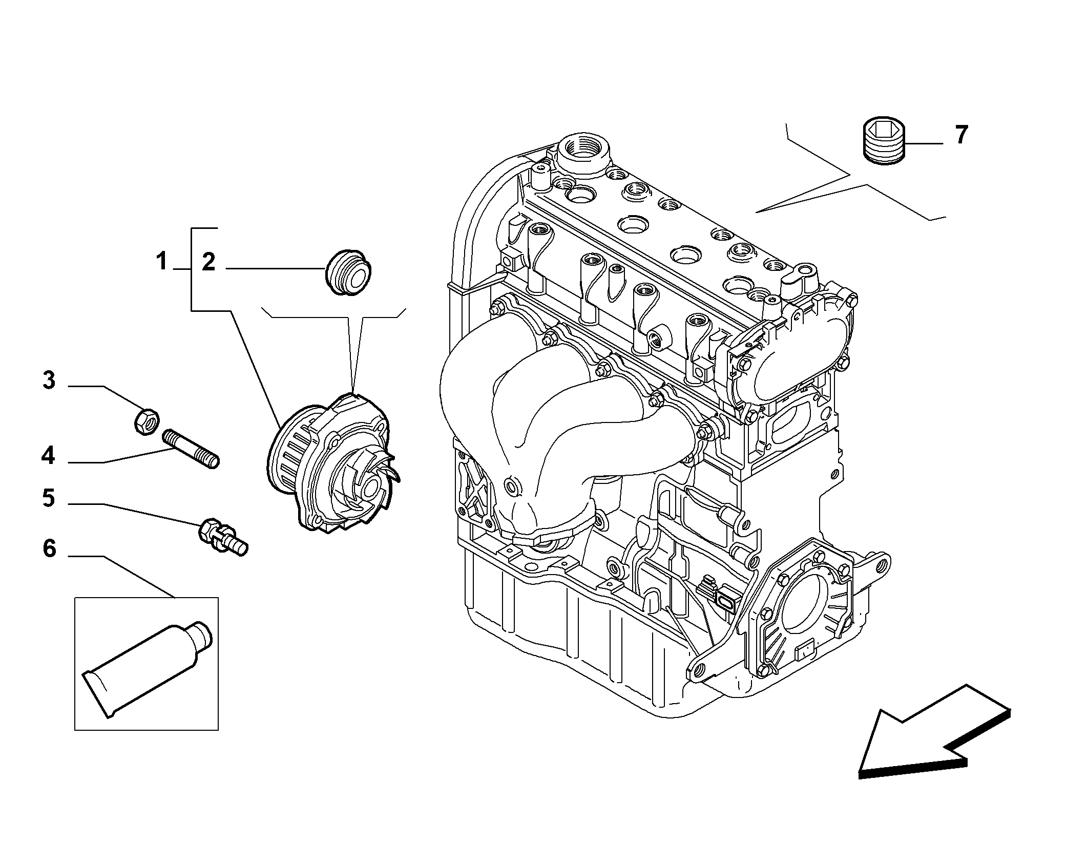 10402-010 WATER PUMP AND GASKETS