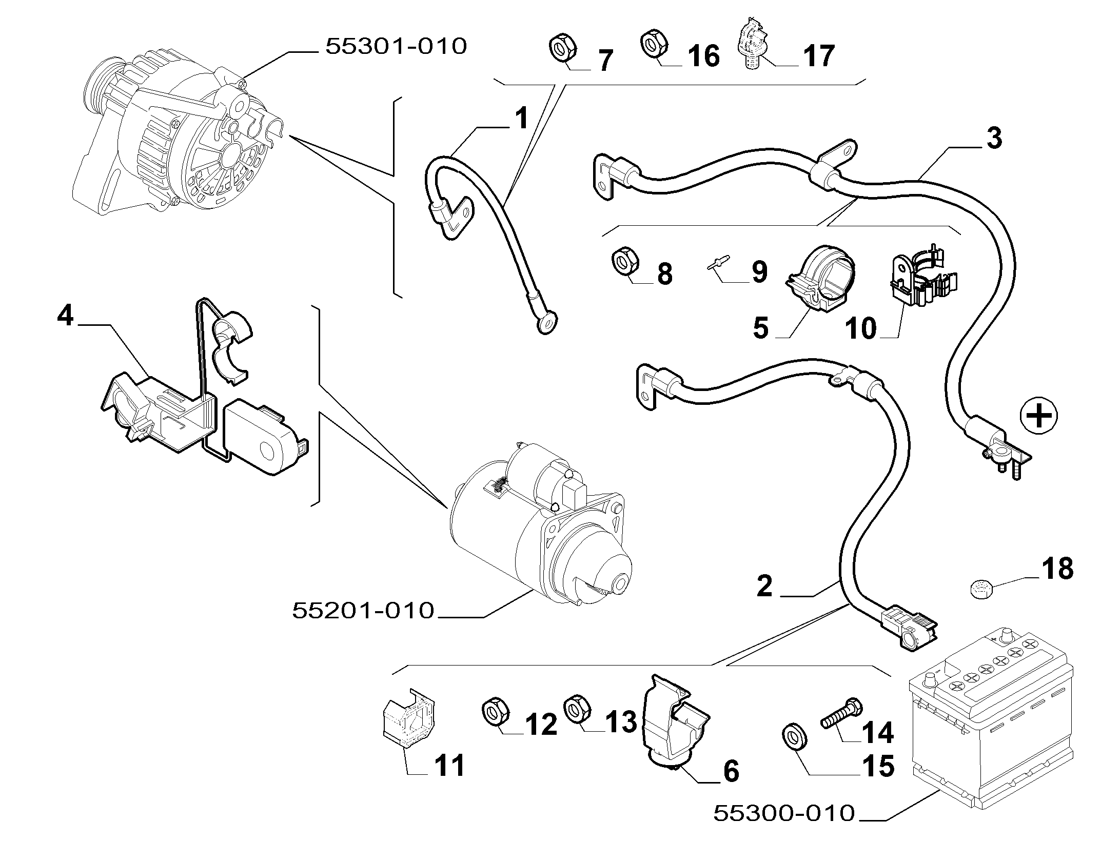 55300-040 BATTERY HARNESS