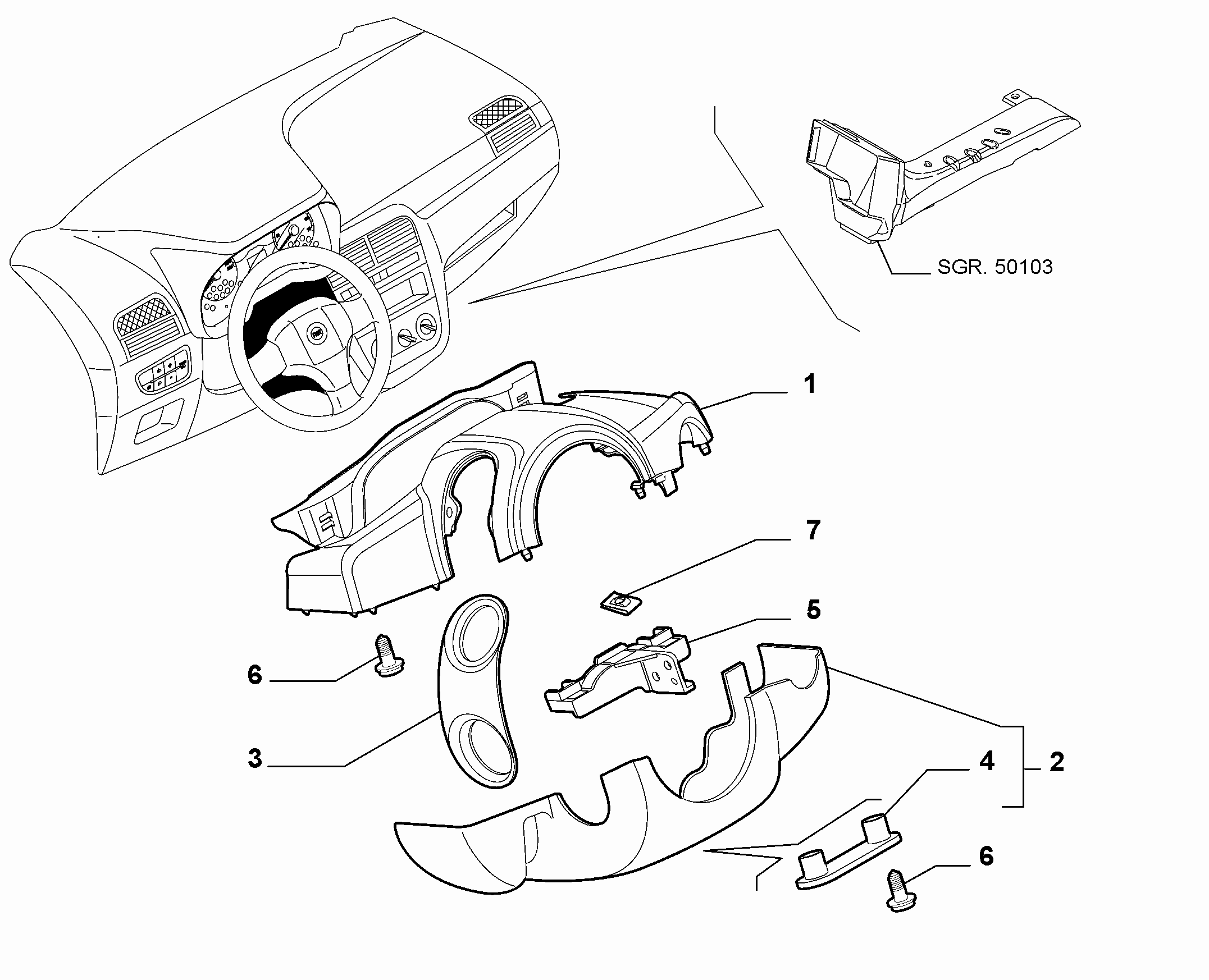 70502-060 STEERING COLUMN GUARDS