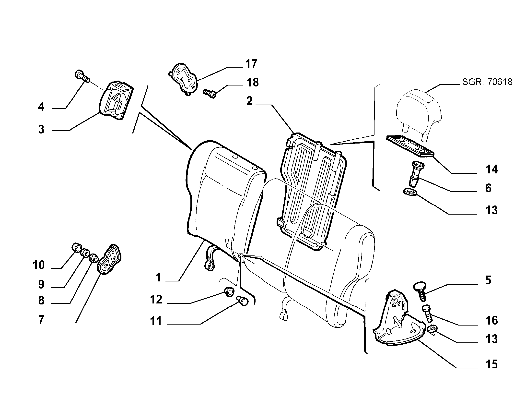 70613/20 REAR SEAT