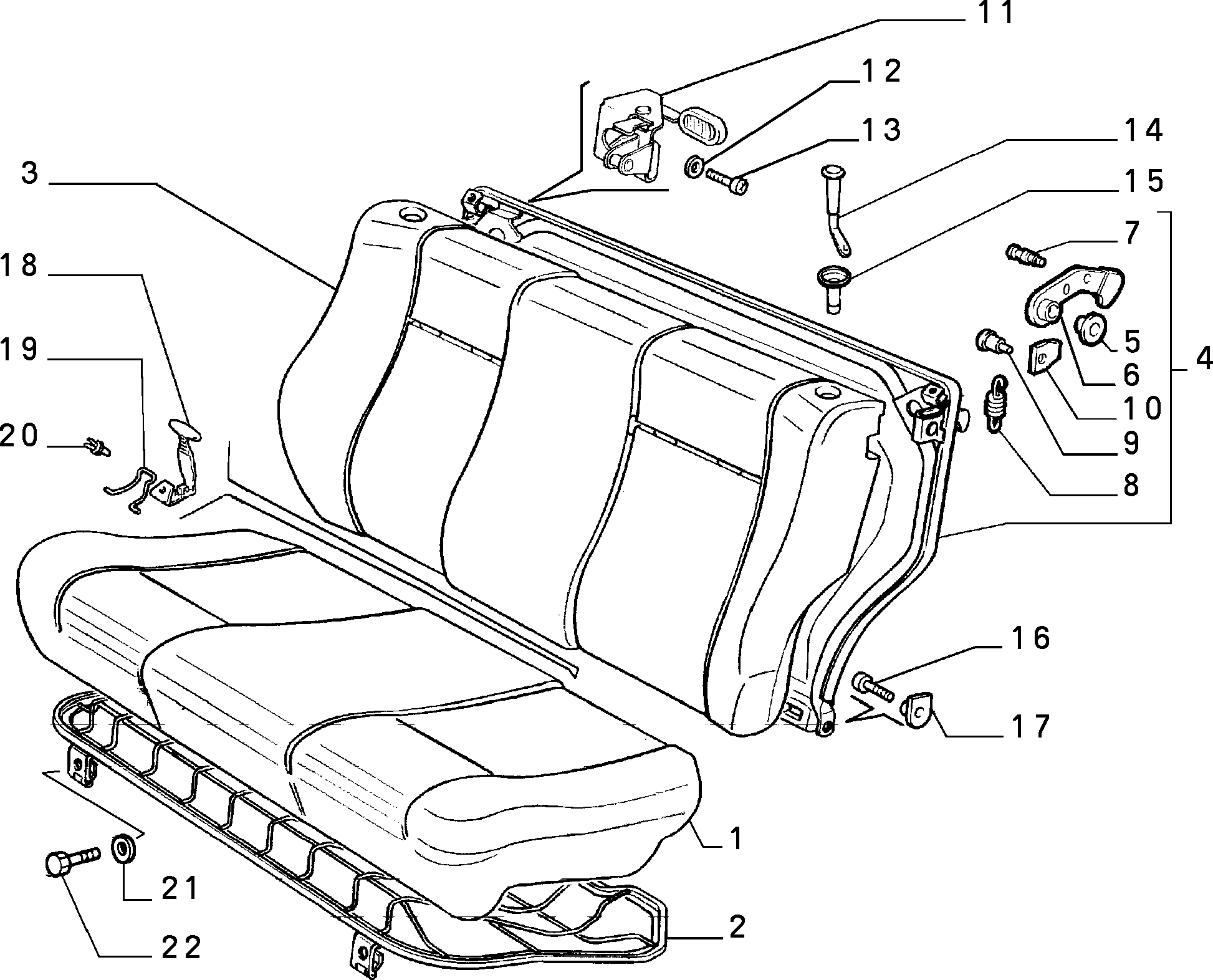 70613/00 REAR SEAT 