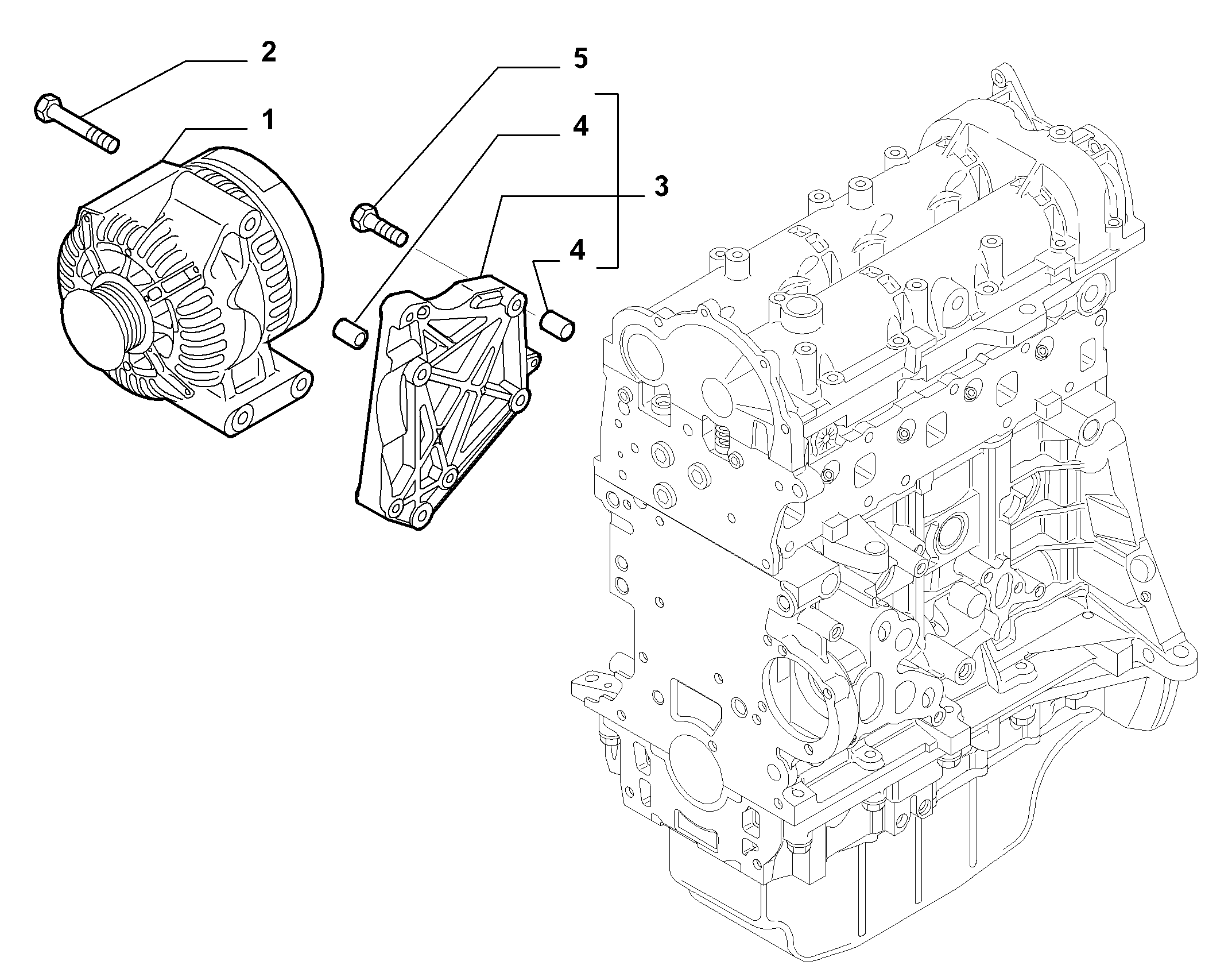 55301-010 ALTERNATOR AND MOUNTING