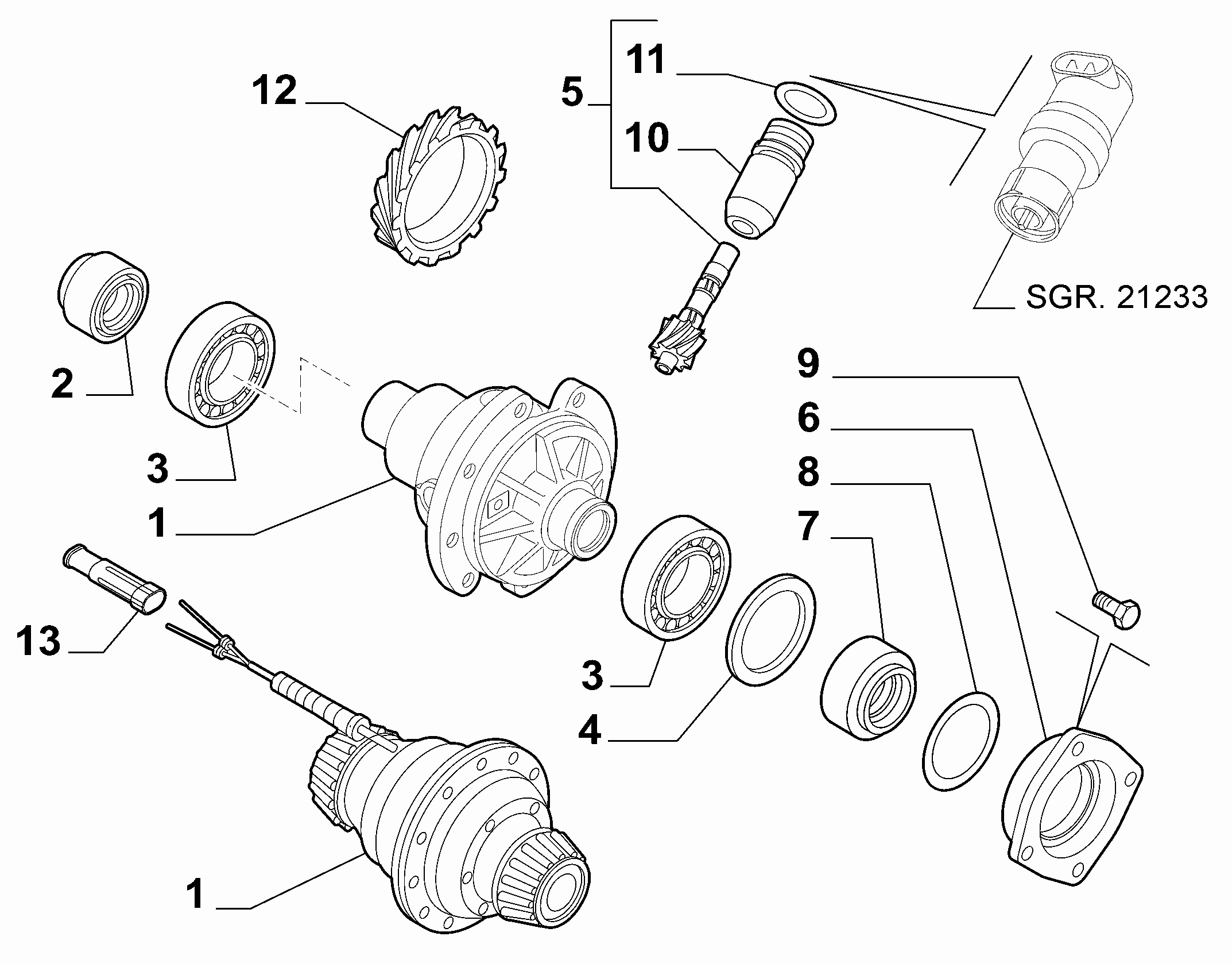21220-010 GEARING AND HALF CRANKSHAFT