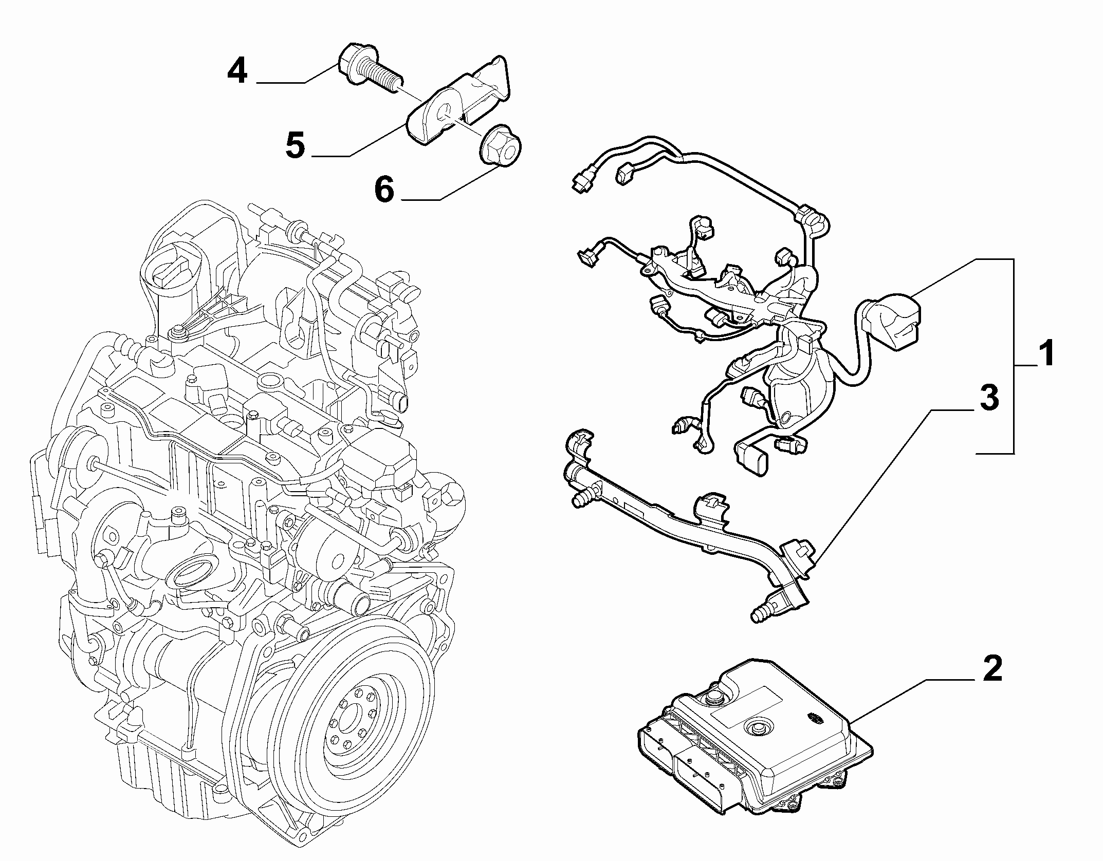 10226-045 ENGINE CABLES AND ECU ASSY (CC0.9)