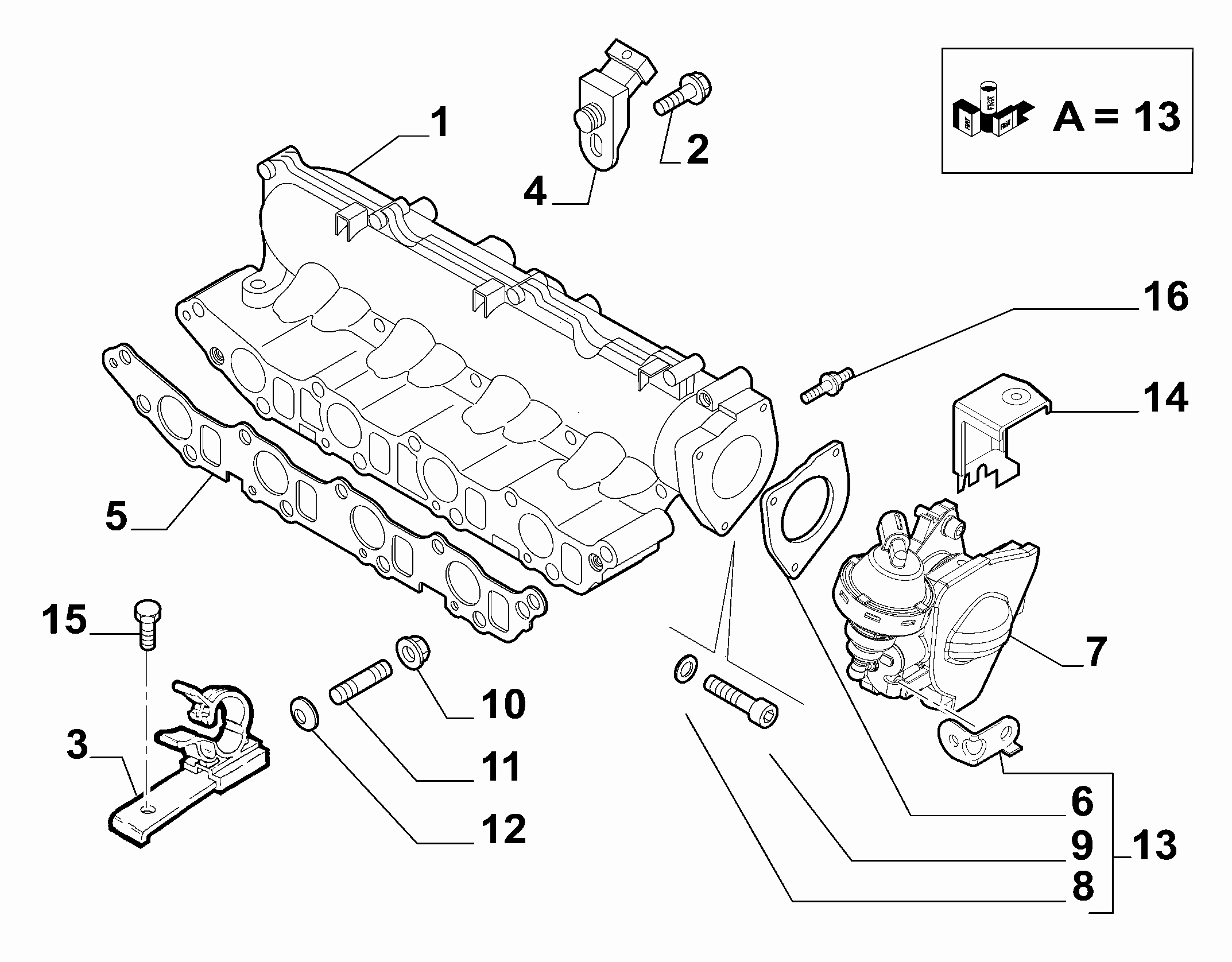 10255-010 INTAKE MANIFOLD AND BUTTERFLY CLIPS